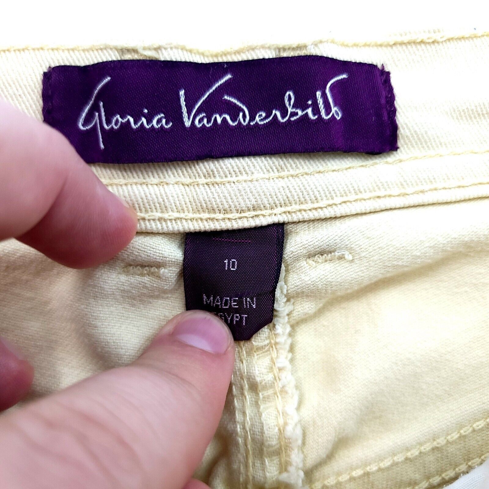 Designer Gloria Vanderbilt Amanda Bermuda Denim Yellow Size 10 Shorts Size US 31 - 7 Thumbnail