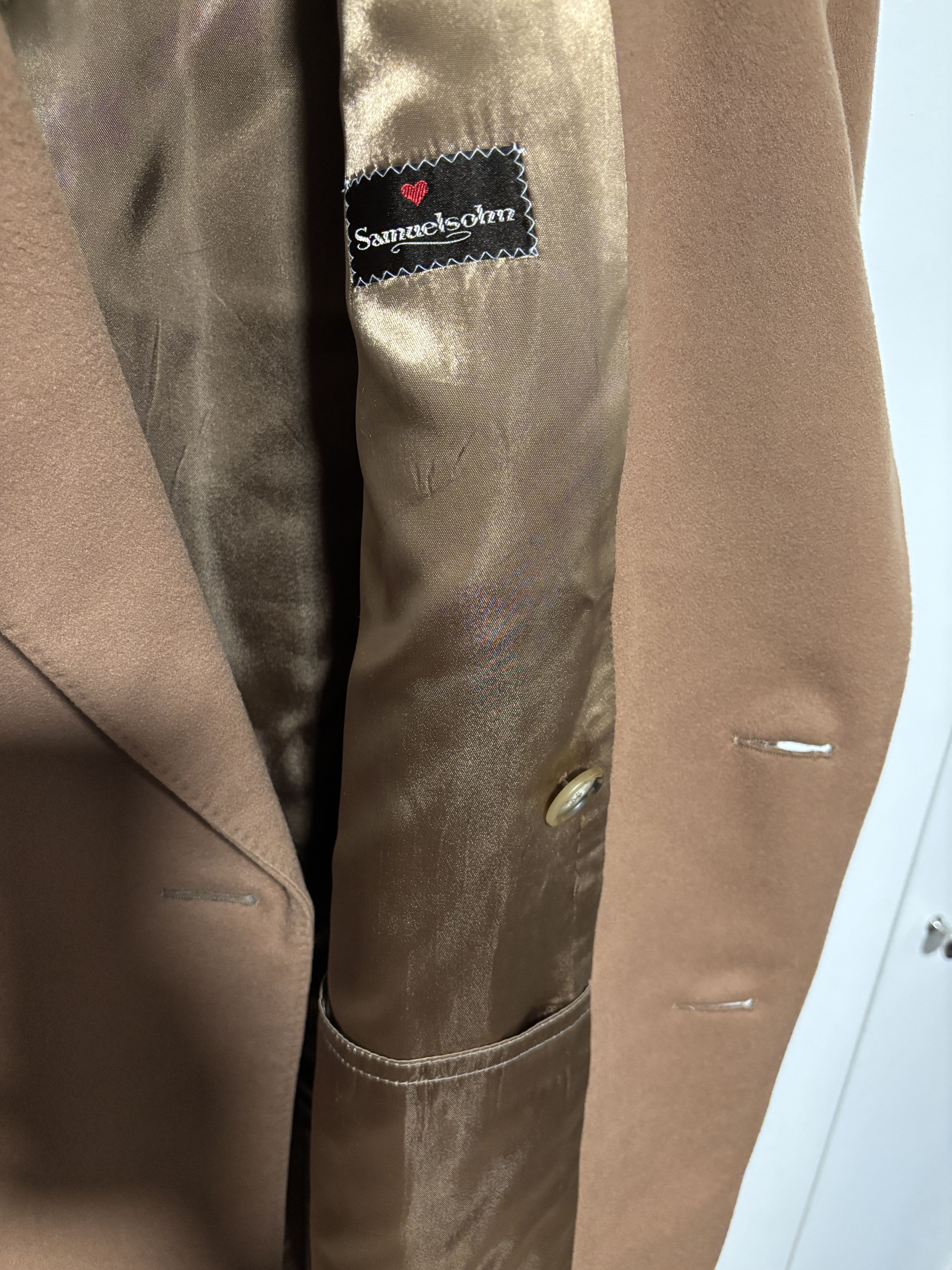 Samuelsohn Cashmere Double Breasted Tan/Camel Overcoat Polo Coat - M/L Size US L / EU 52-54 / 3 - 14 Thumbnail