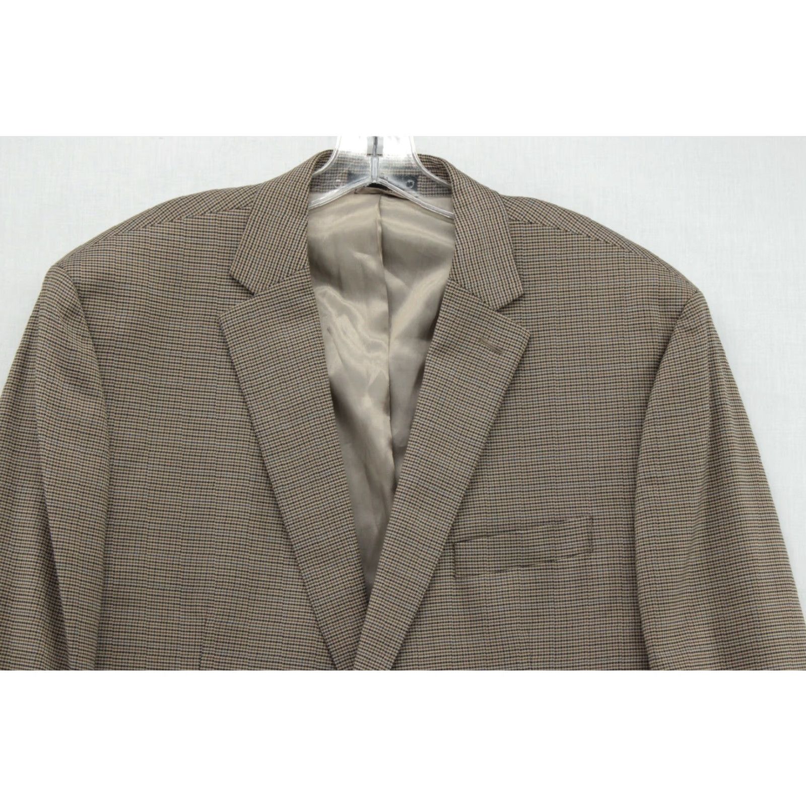 Ralph Lauren VINTAGE LRL Ralph Lauren Blazer Sport Jacket Mens 48R Brown Houndstooth Preppy Office Size 48R - 2 Thumbnail