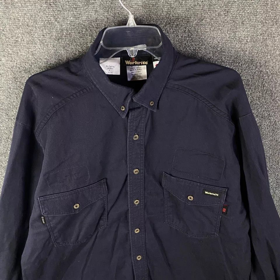Other Workrite Button Down Shirt Men's 50R XL Flame Resistant Size US XL / EU 56 / 4 - 2 Thumbnail