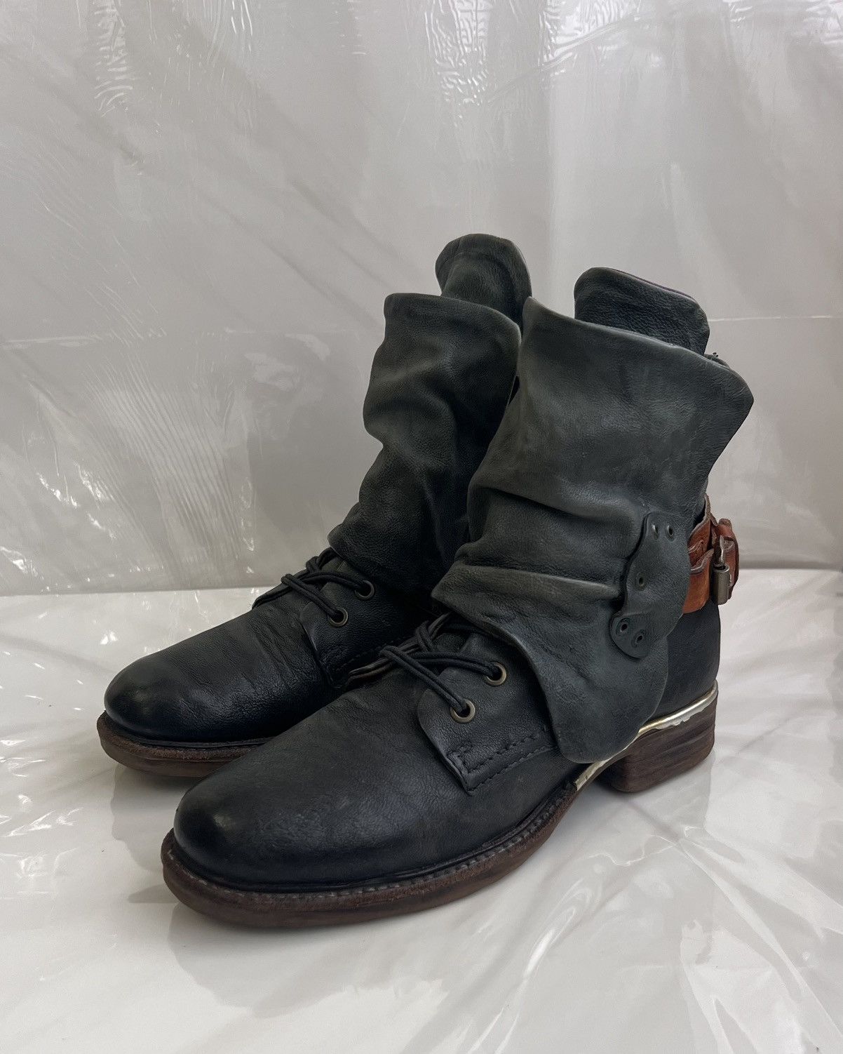 A.S.98 As 98 Airstep Zipper Boho Biker Green distressed boot Size US 8 / IT 38 - 3 Thumbnail
