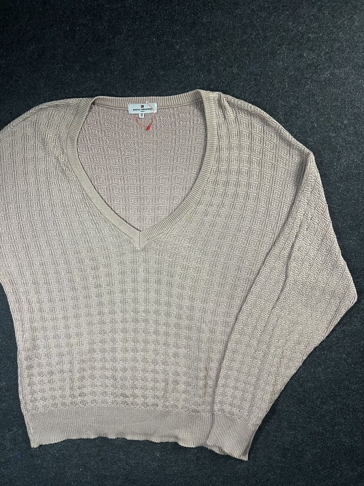 Vintage Paco Rabanne Size lll Vintage Waffle Jumper Rare Size US XL / EU 56 / 4 - 1 Thumbnail
