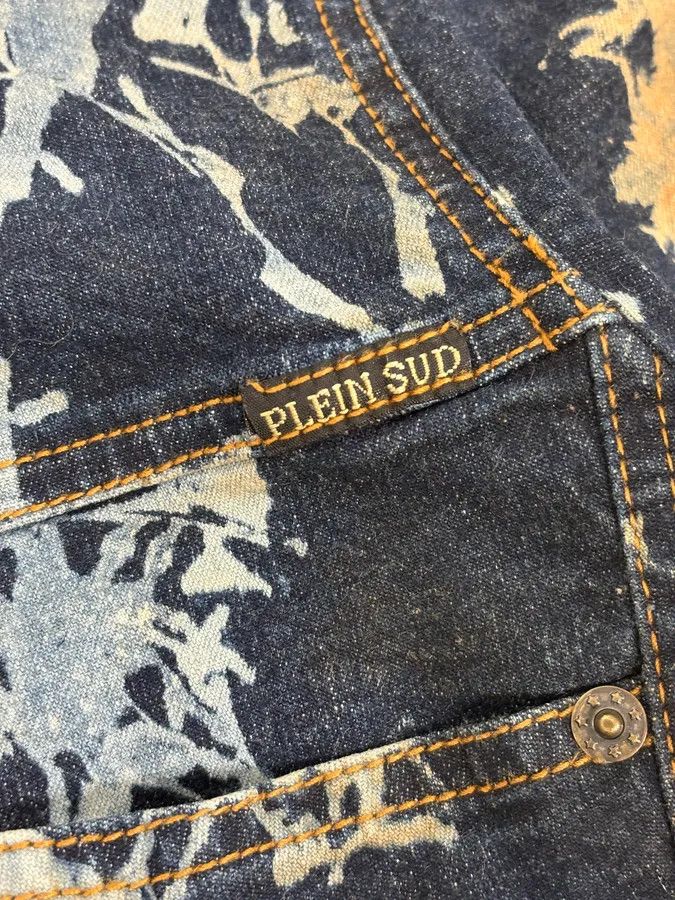 Vintage 2000s Plein Sud Navy Acid Wash Cropped Denim Jacket Size S / US 4 / IT 40 - 7 Thumbnail