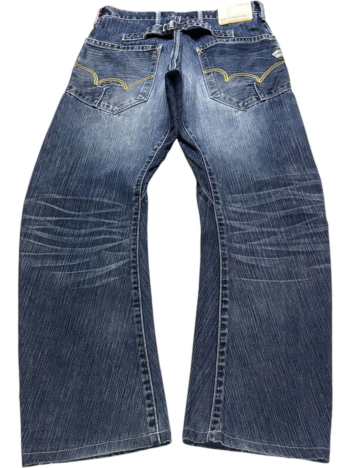 Edwin × Japanese Brand Exclusive Vintage Edwin Buckle Back Ripped Baggy Jeans Size US 29 - 2 Thumbnail