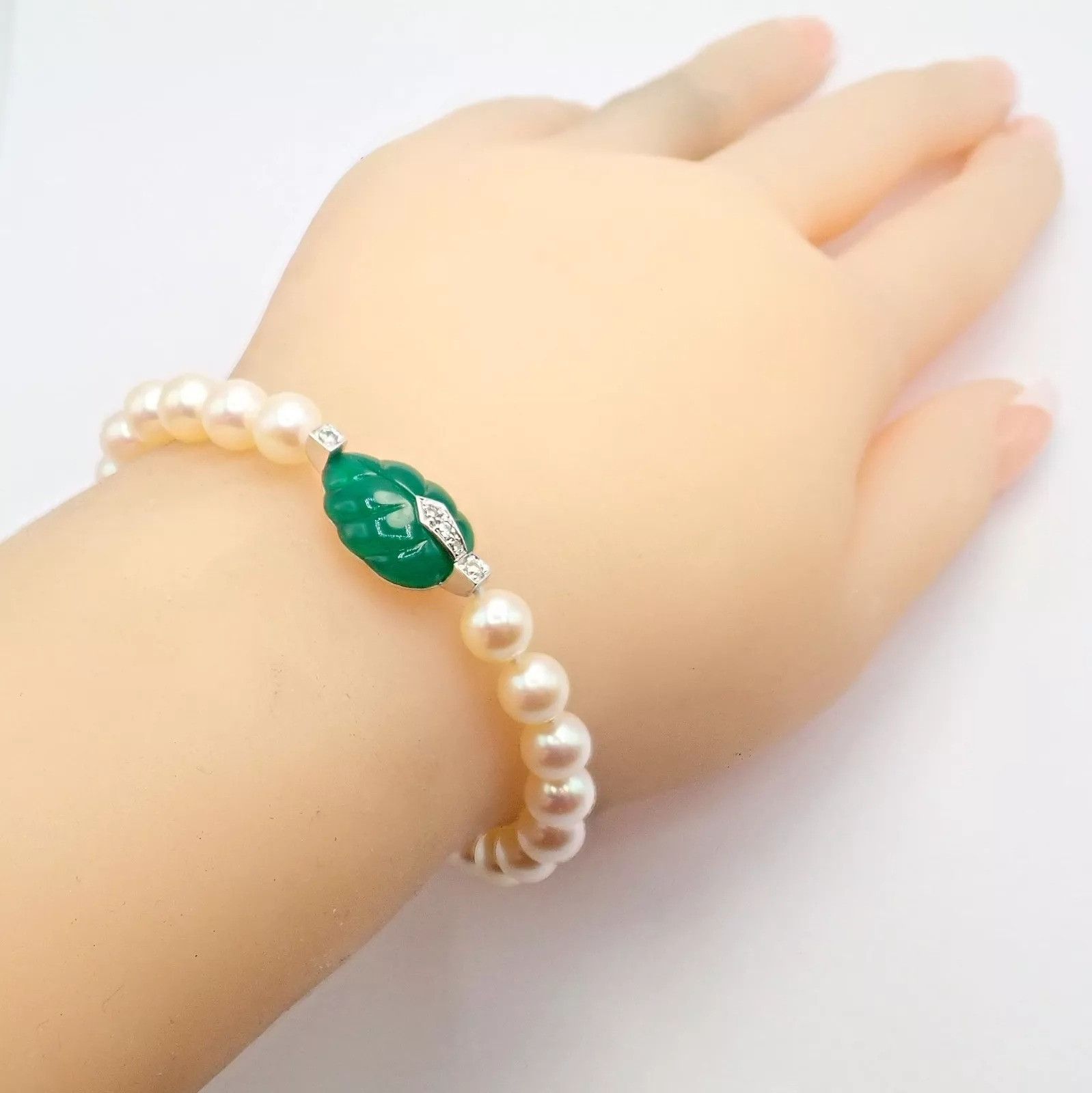 Cartier Cartier 18k 7mm Pearl Diamond Chalcedony Patiala Bracelet Size ONE SIZE - 3 Thumbnail