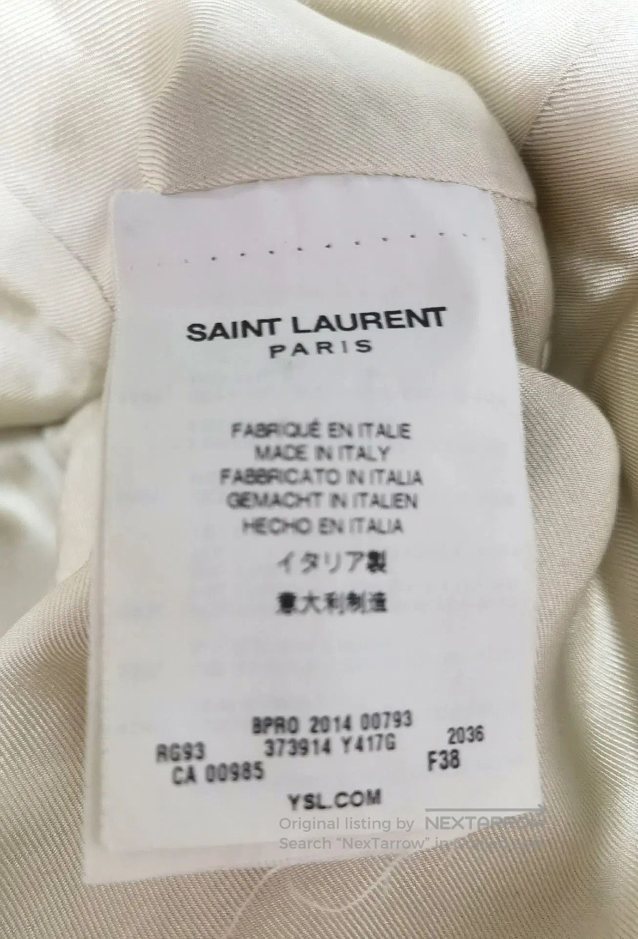 Saint Laurent Paris Saint Laurent Beige Lace Bell-Sleeve Dress. Size S / US 4 / IT 40 - 4 Thumbnail