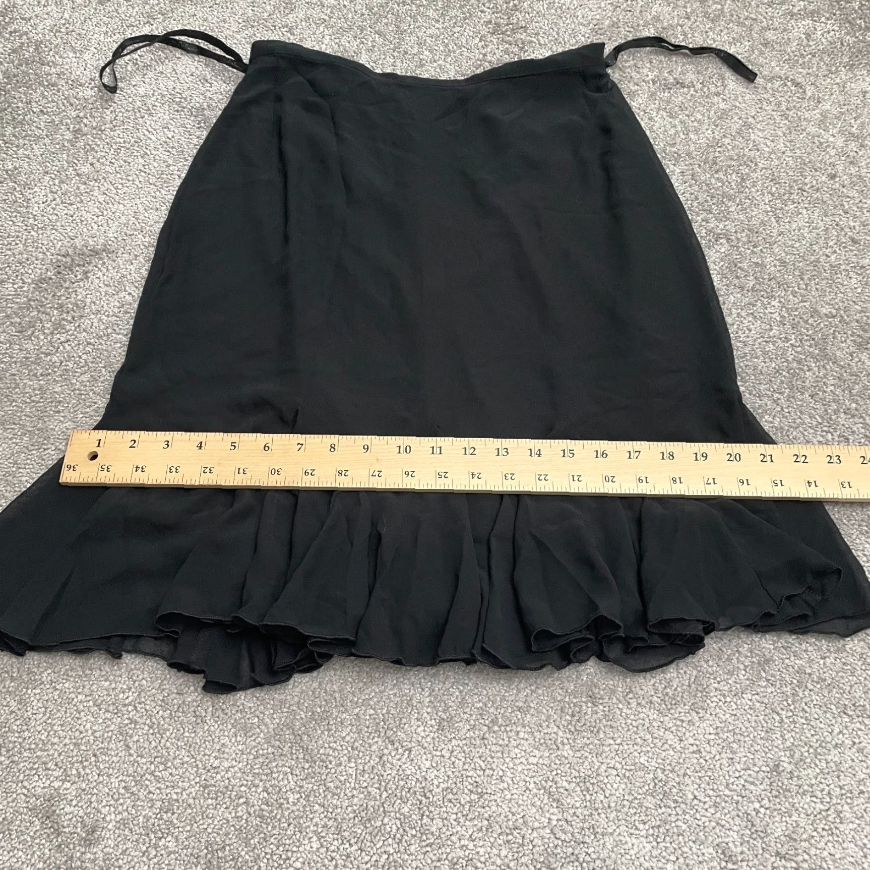 Vintage Jeffrey & Dara Women Skirt Knee Length Chiffon Black Ruffle 8 Business Workwear Vintage No Size 30" / US 8 / IT 44 - 7 Thumbnail