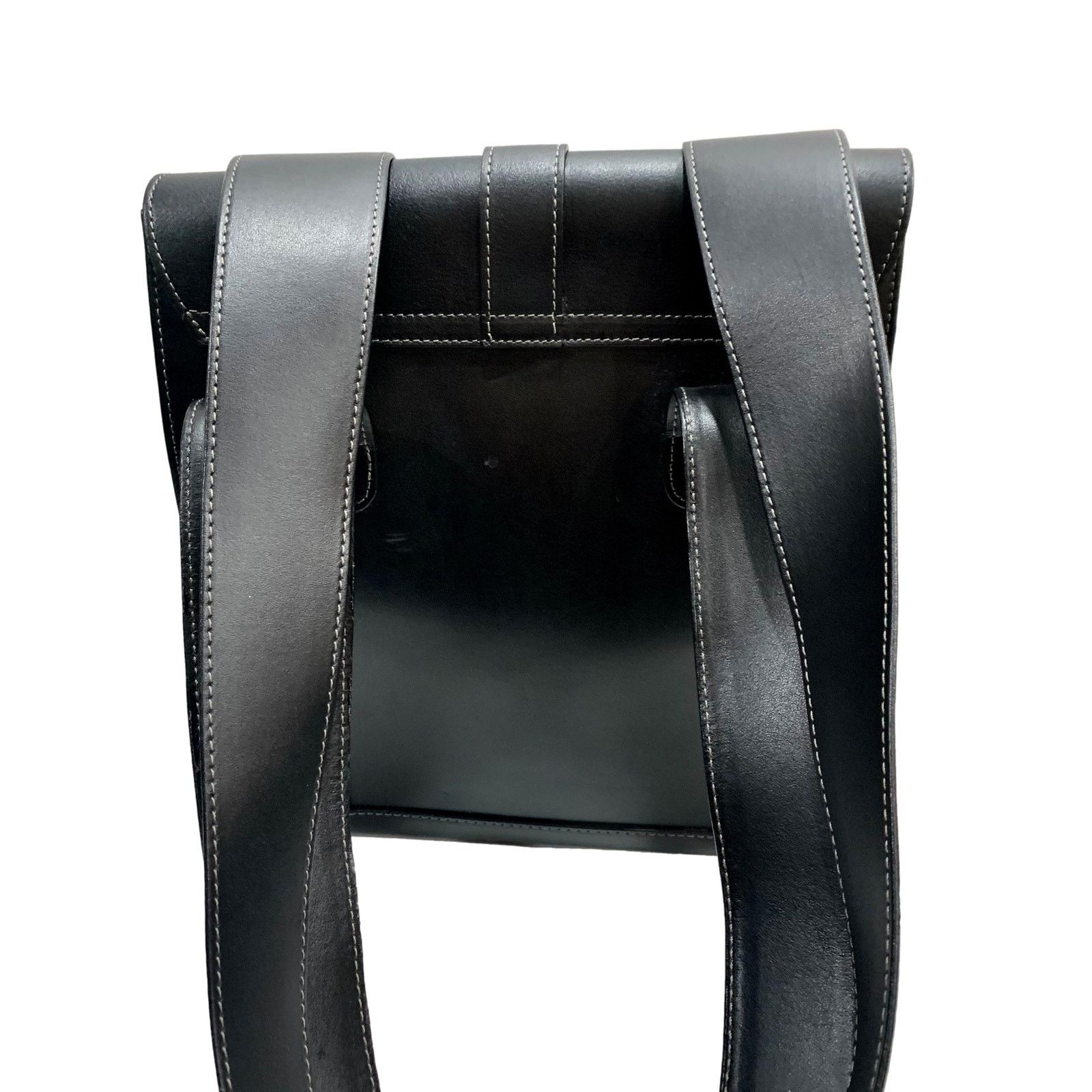 Genuine Leather × Vintage Vintage Silvani Italy Black Leather Structured Shoulder Bag Size ONE SIZE - 9 Thumbnail