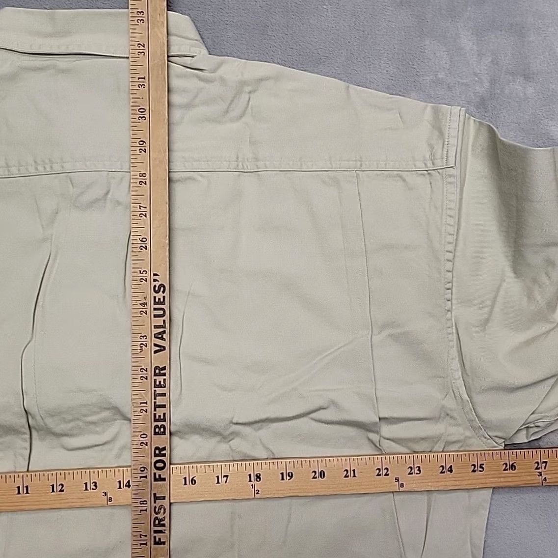 Vintage VTG Texx Canada Shirt Mens XL Khaki Twill Outdoor Cabin Classic Casual Shirt Mens XL Beige Button-Up Twill Cotton External Pockets USA Theme Size US XL / EU 56 / 4 - 6 Thumbnail