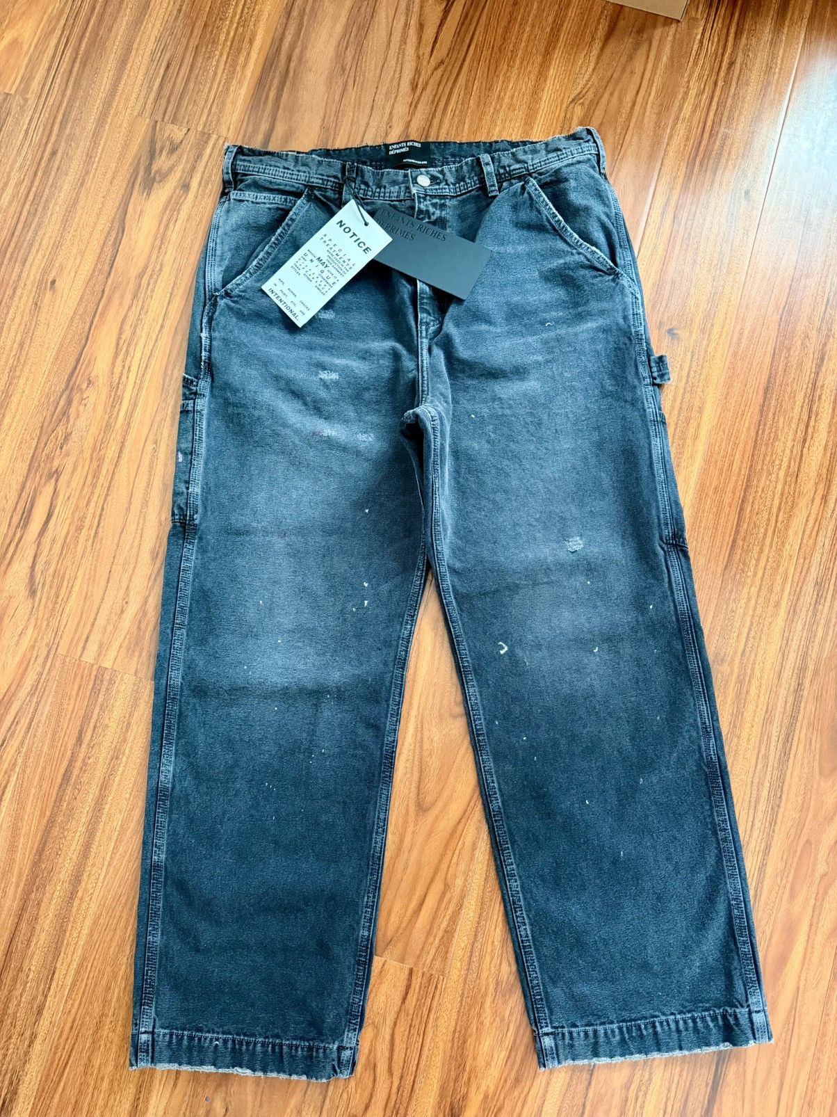 Enfants Riches Deprimes Paint-Splattered Distressed Wide-Leg Jeans Size US 36 / EU 52 - 2 Thumbnail