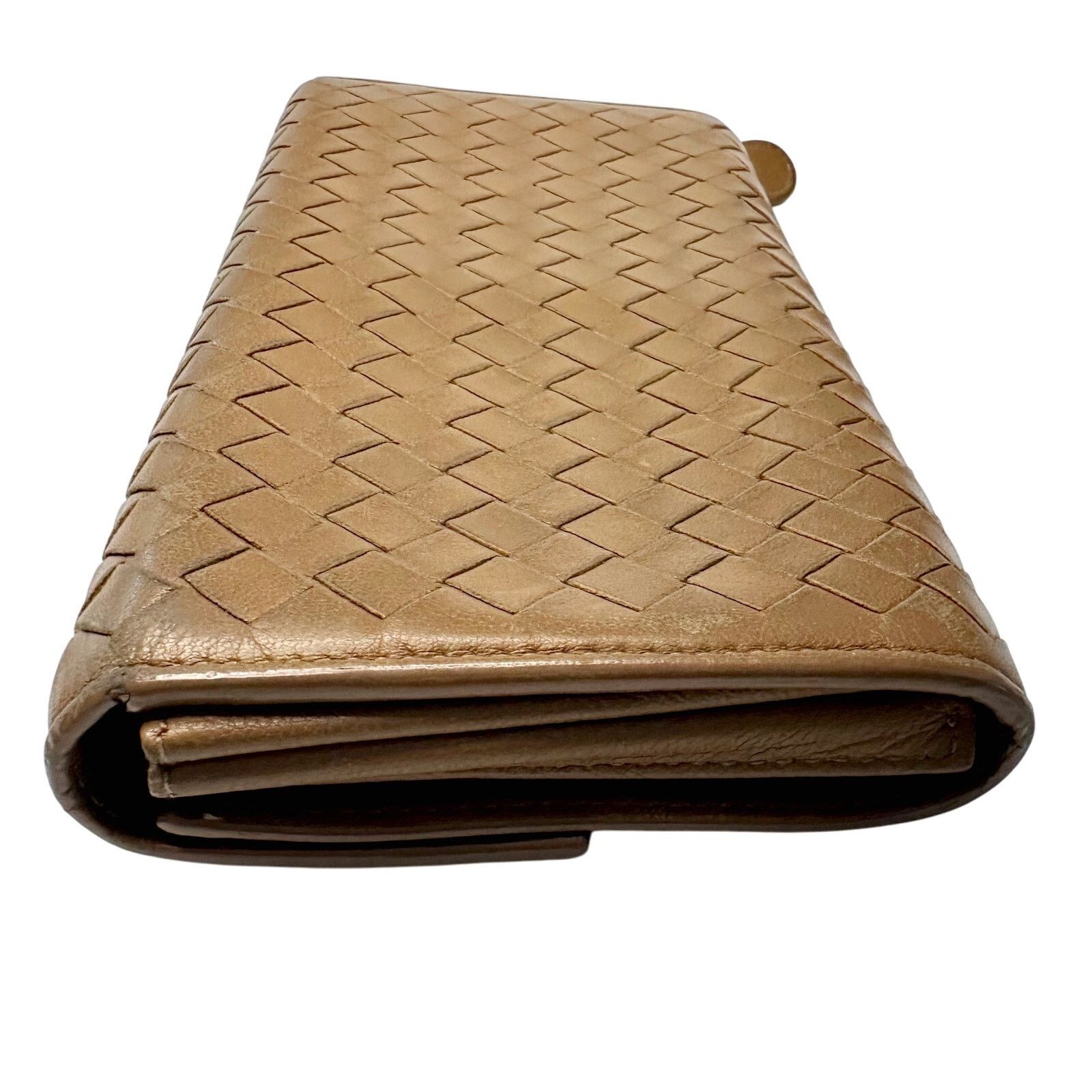 Bottega Veneta Bottega Veneta Intrecciato Woven Tan Leather Long Wallet Size ONE SIZE - 4 Thumbnail