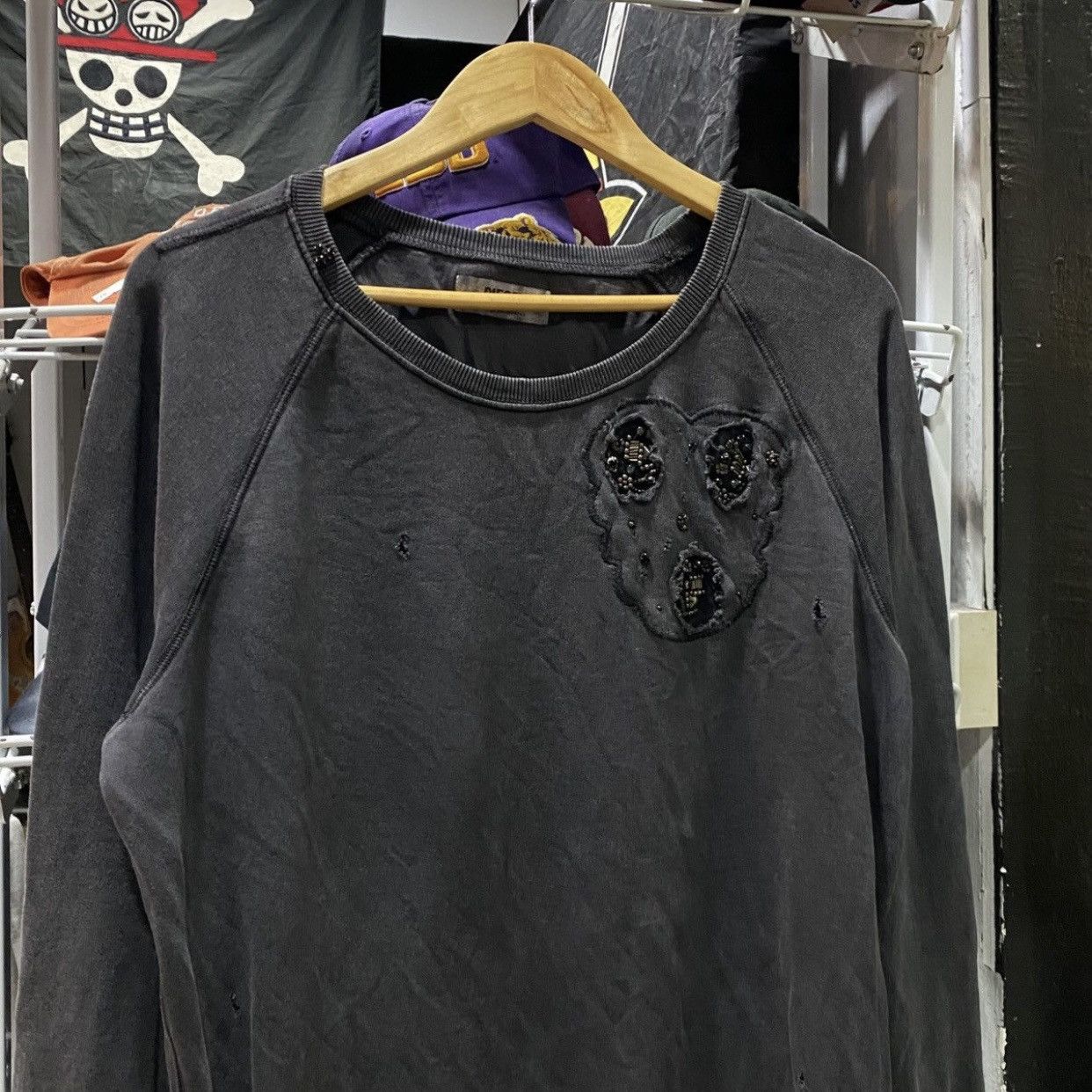 Diesel Diesel "Dress and Impress" Distressed Bijou Sweatshirt Dress Size L / US 10 / IT 46 - 2 Thumbnail