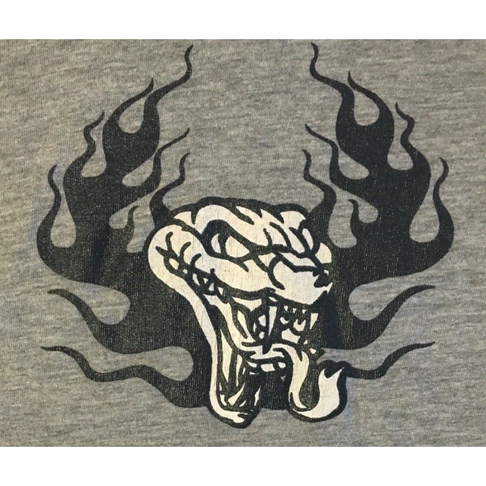 JNCO VINTAGE Snake Flames Hooded Shirt M Gray Long Sleeve T-Shirt Men Size M Grunge Emo 90s Y2K Fire Surf Skate Harley Punk Rock Beach California USA Size US M / EU 48-50 / 2 - 2 Thumbnail