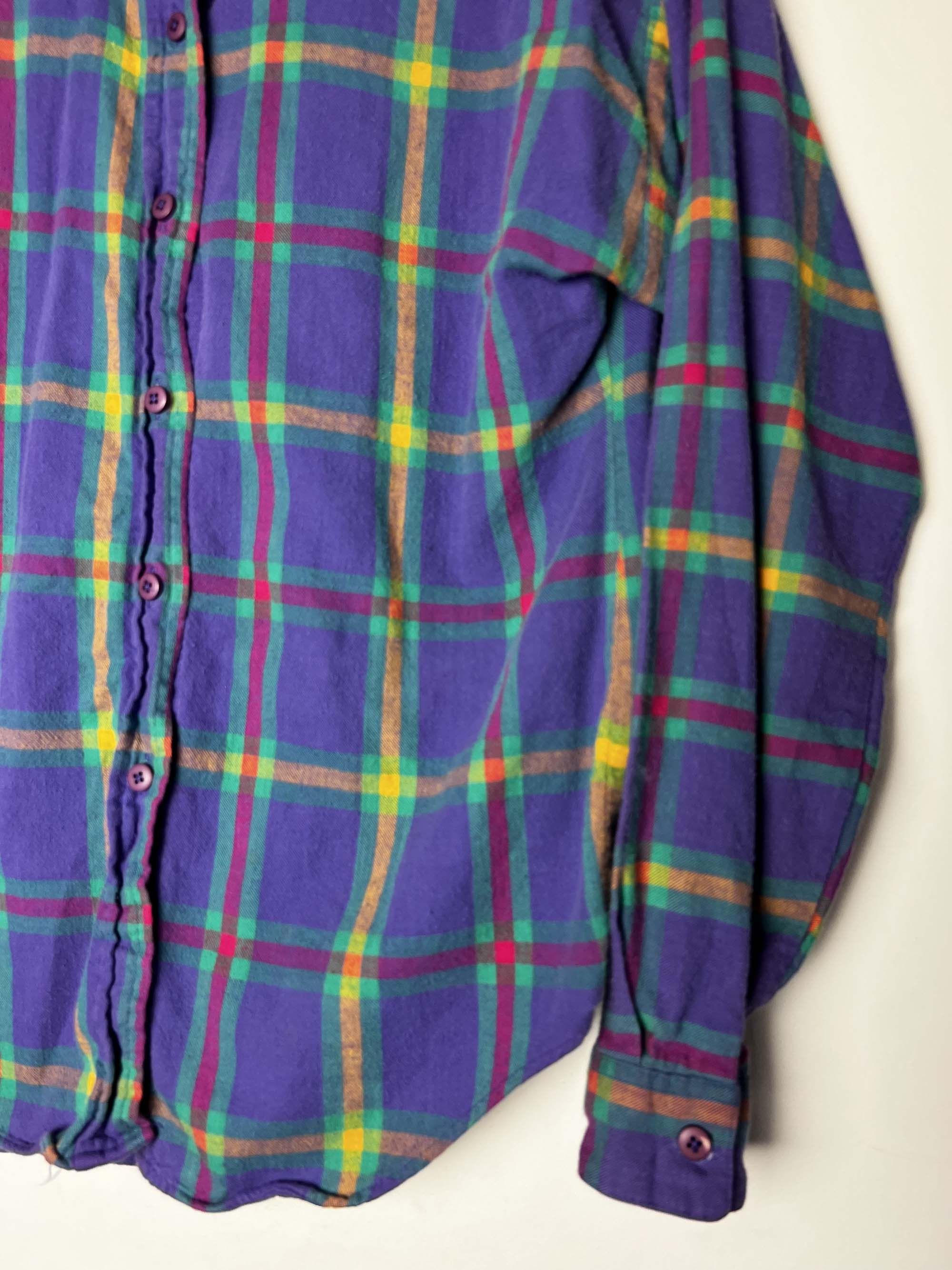 Vintage Vintage 1980's Idioms Plaid Flannel Long Sleeve Button Up Size US S / EU 44-46 / 1 - 3 Thumbnail
