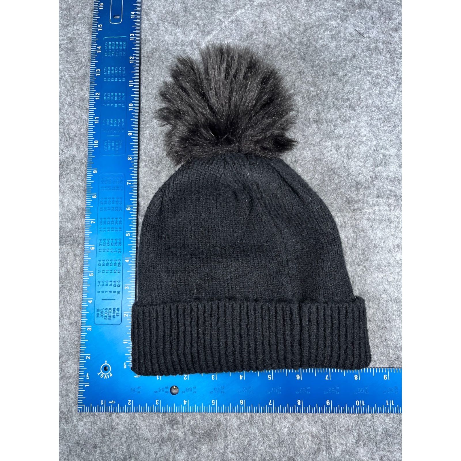 Vintage Target Beanie Toque Adult One Size Black Knit Faux Fur Pom Outdoor Ski Womens Size ONE SIZE - 4 Thumbnail