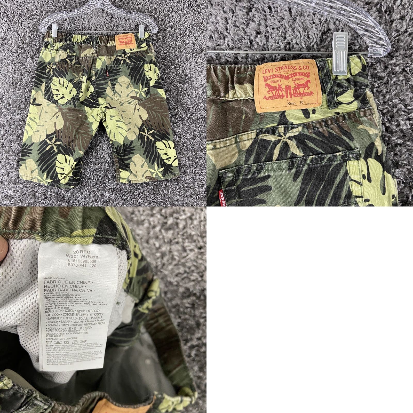 Levi's Levi's Cargo Shorts Men’s Green Palm Leaf 30 Men's Adult Regular Size Size US 30 / EU 46 - 8 Thumbnail
