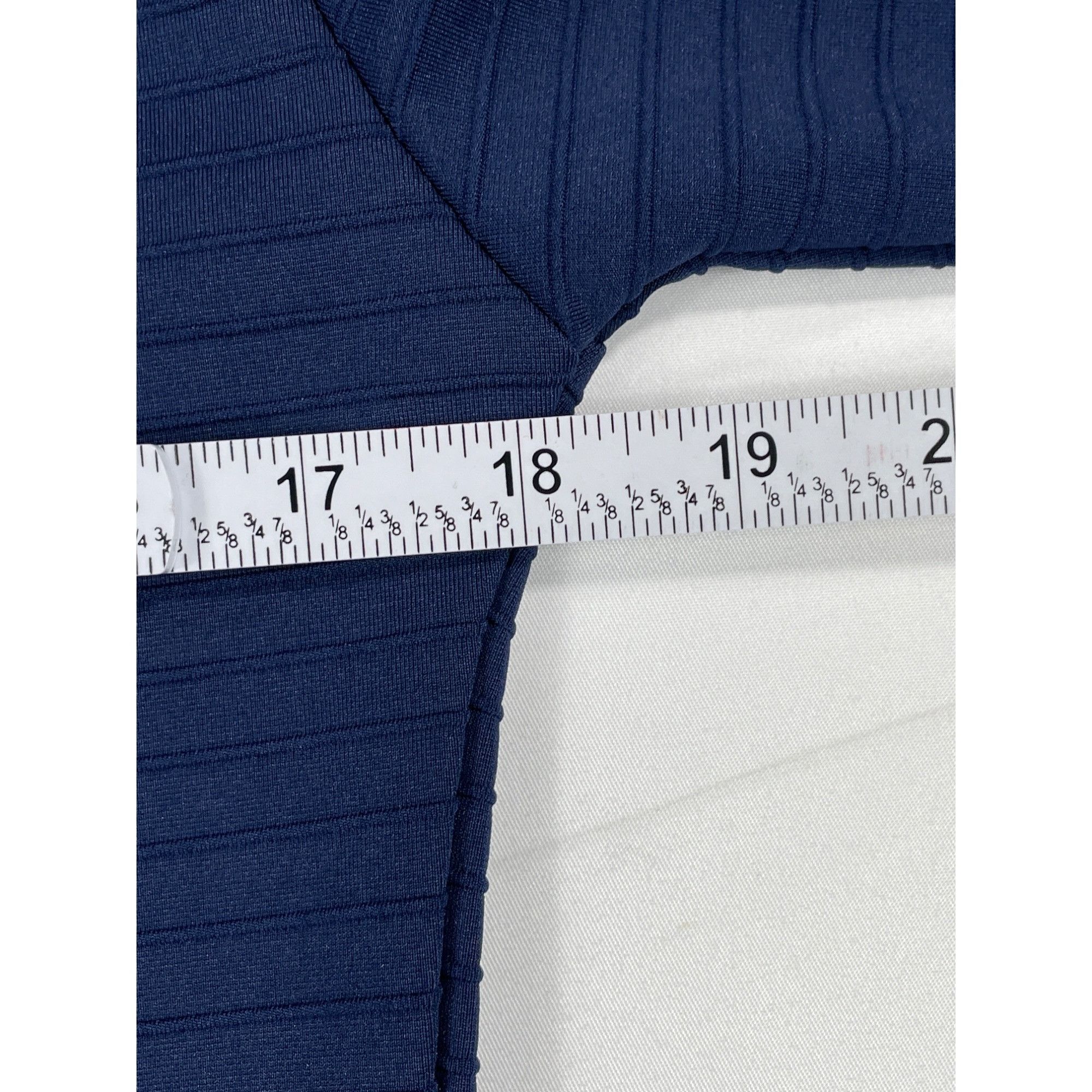 Designer Womens Blue Cowl Neck Ribbed Long Sleeve Dress SKU 7641 Size Size L / US 10 / IT 46 - 6 Thumbnail