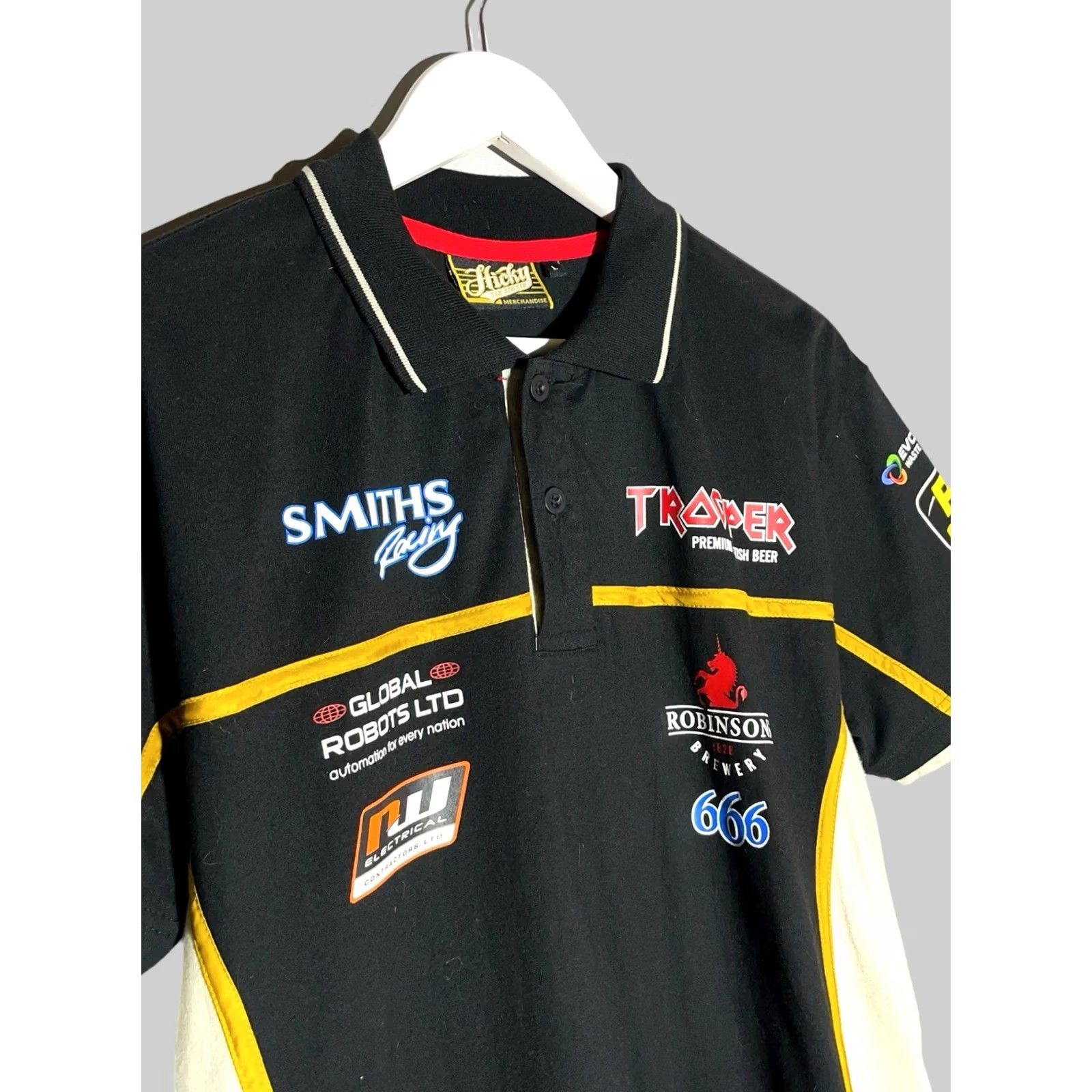 Vintage Iron Maiden Trooper Polo Shirt - Black, Size L Size US L / EU 52-54 / 3 - 3 Thumbnail
