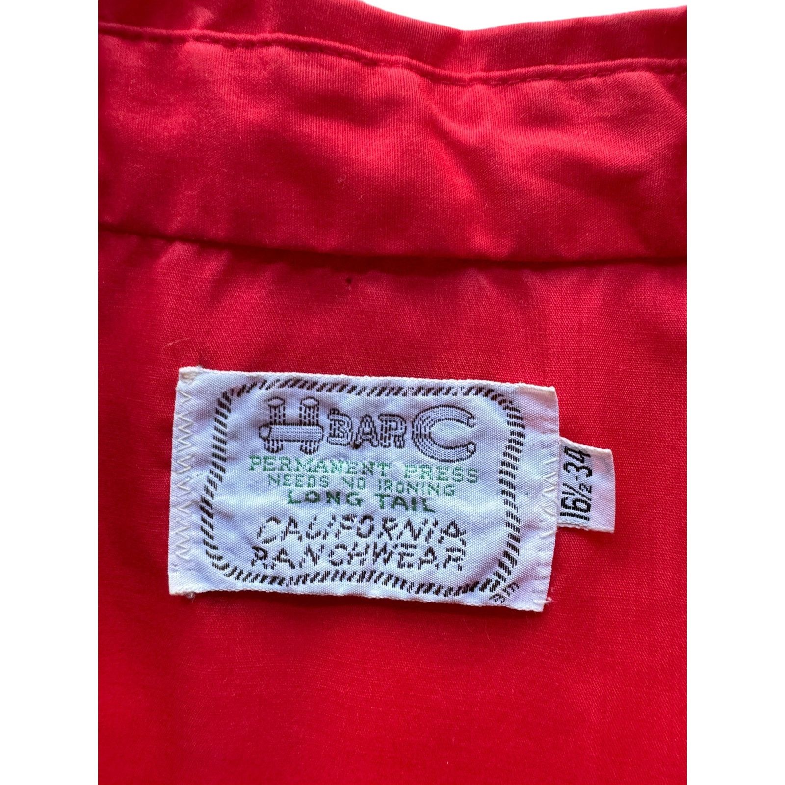 Vintage Vintage Red H Bar C Pearl Snap SZ 16 1/2 Size US L / EU 52-54 / 3 - 3 Thumbnail