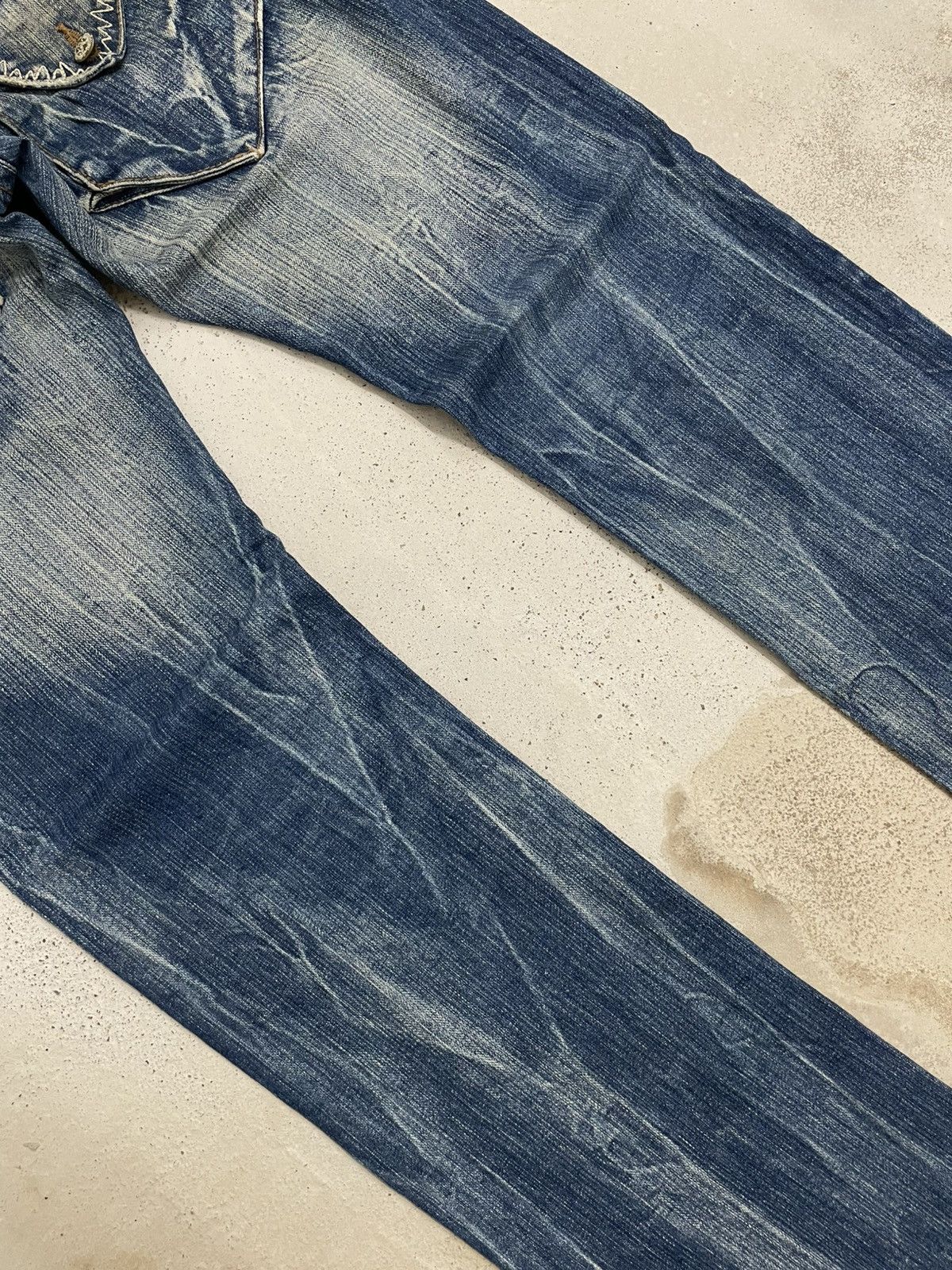 If Six Was Nine Raw Muddy Lightning Whisker Hard Stiching Buckle Back Denim Size US 30 / EU 46 - 15 Thumbnail