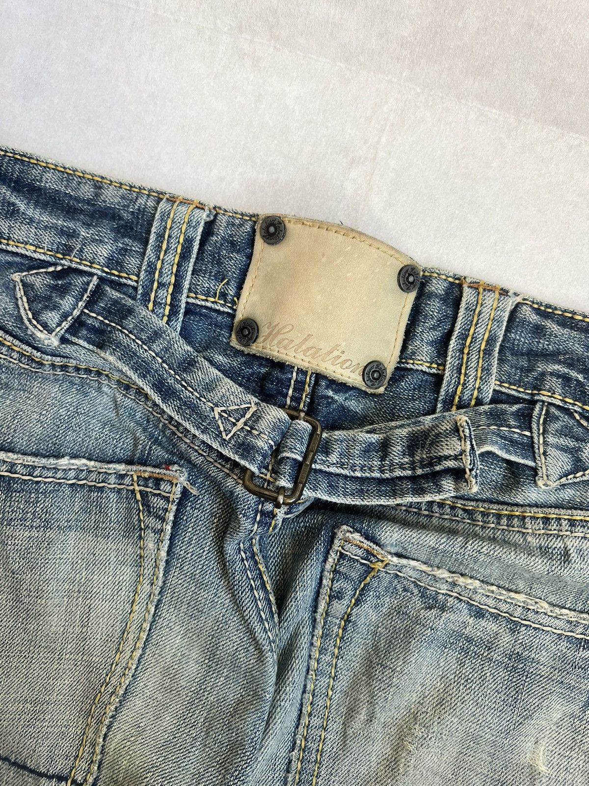 Japanese Brand Halation Buckle Belt Distressed Japanese Selvedge Denim Size US 32 / EU 48 - 16 Thumbnail