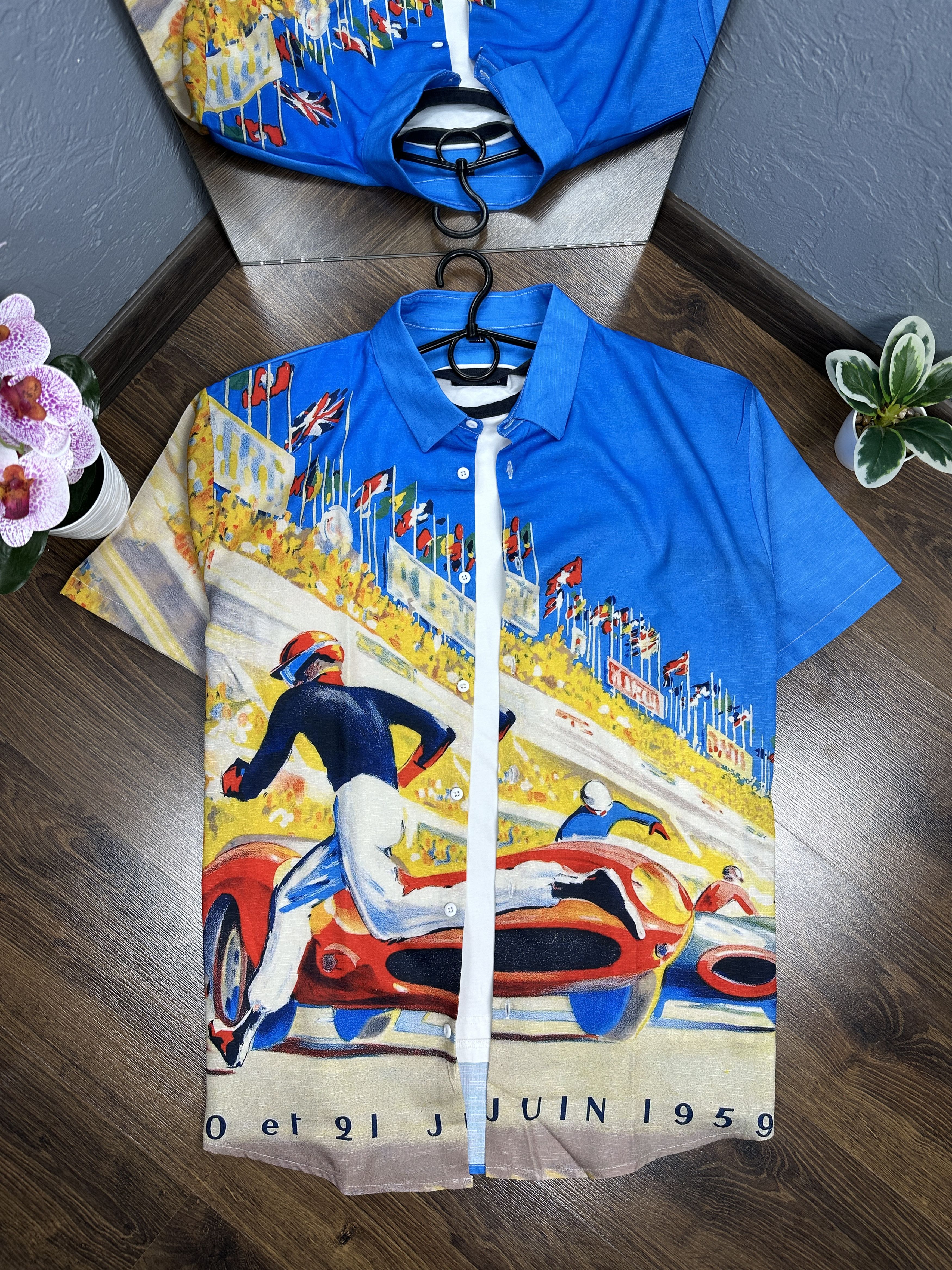 Vintage Le Mans France 1959 Vintage Mens Hawaiian Shirt Size US XXL / EU 58 / 5 - 1 Thumbnail