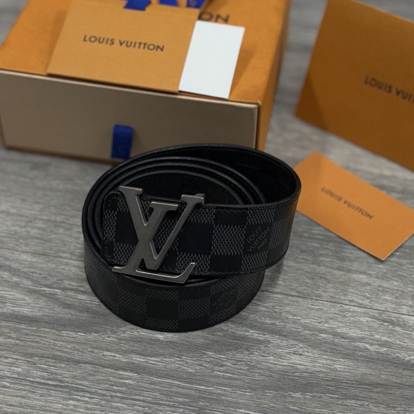 Louis Vuitton LV Initials Damier Reversible Belt CLEAN