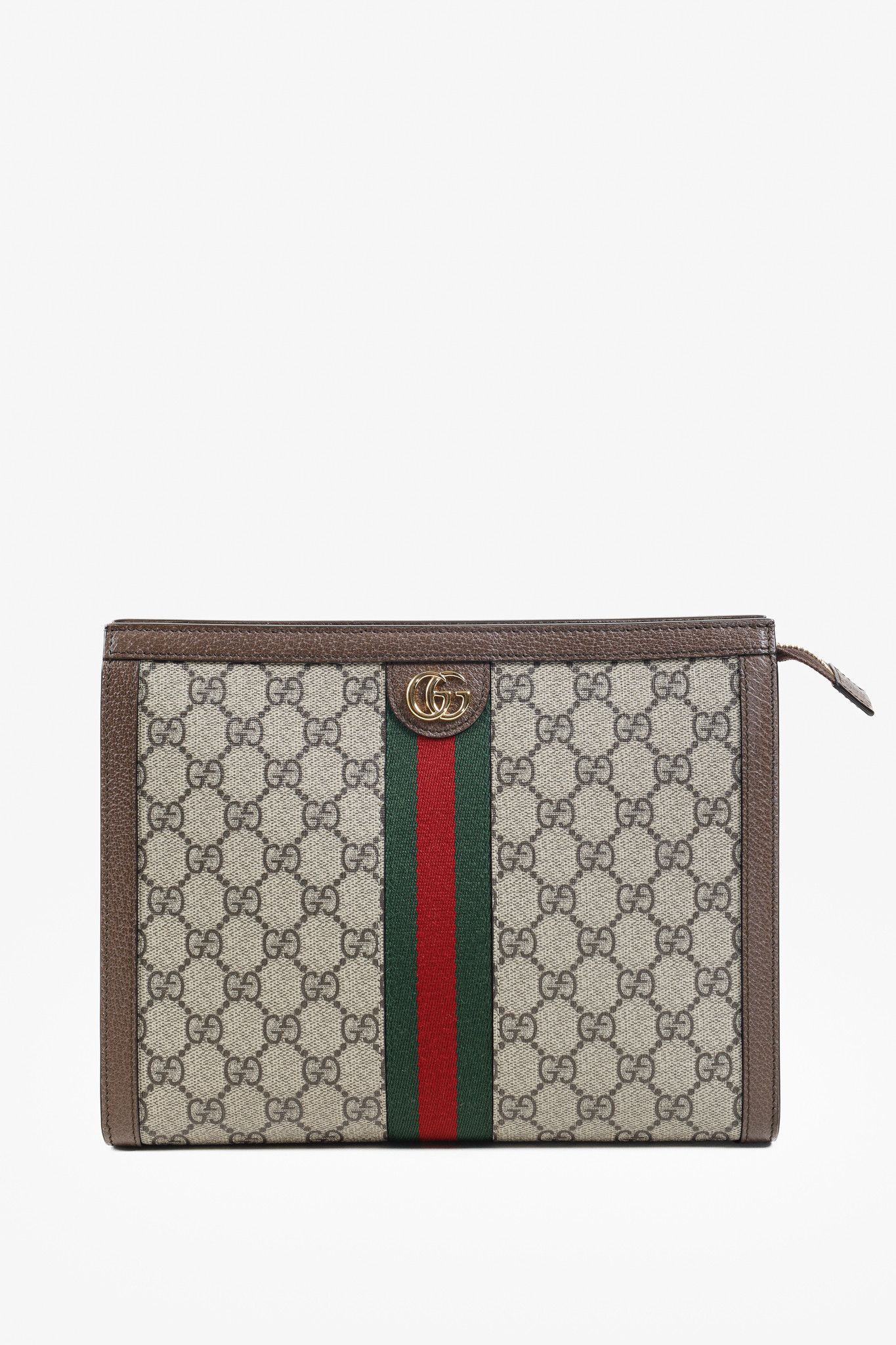 Gucci Gucci Ophidia Brown GG Supreme Monogram Clutch Pouch Size ONE SIZE - 1 Thumbnail