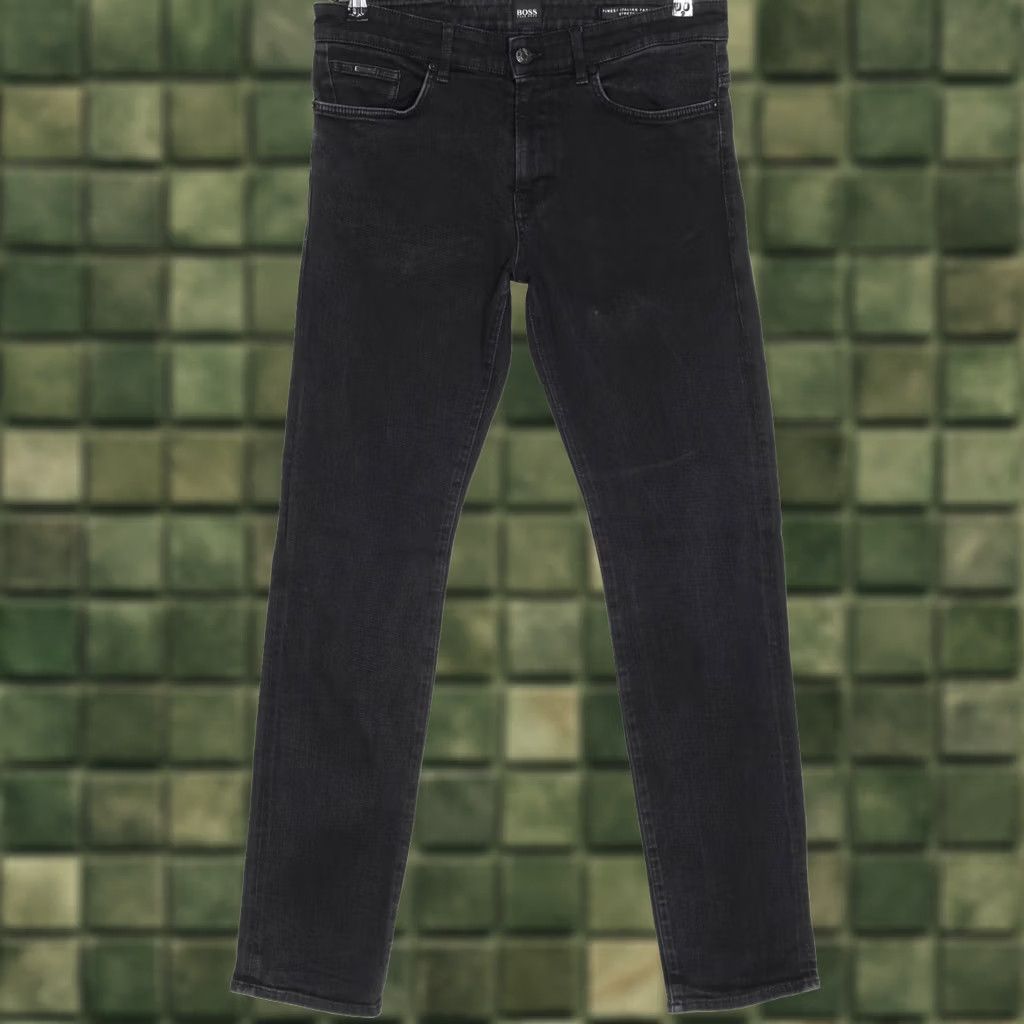 Hugo Boss HUGO BOSS Delaware3 Slim Fit Jeans Men 32W 32L Stretch Candiani Denim Black 5-Pocket Rise Mid Mens Size US 32 / EU 48 - 1 Thumbnail