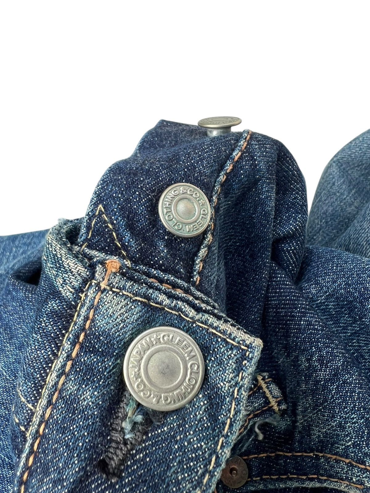 Denime Vintage GLEEM Clothing Japan Dirty Mud Denim Selvedge Jeans Size US 33 - 21 Thumbnail