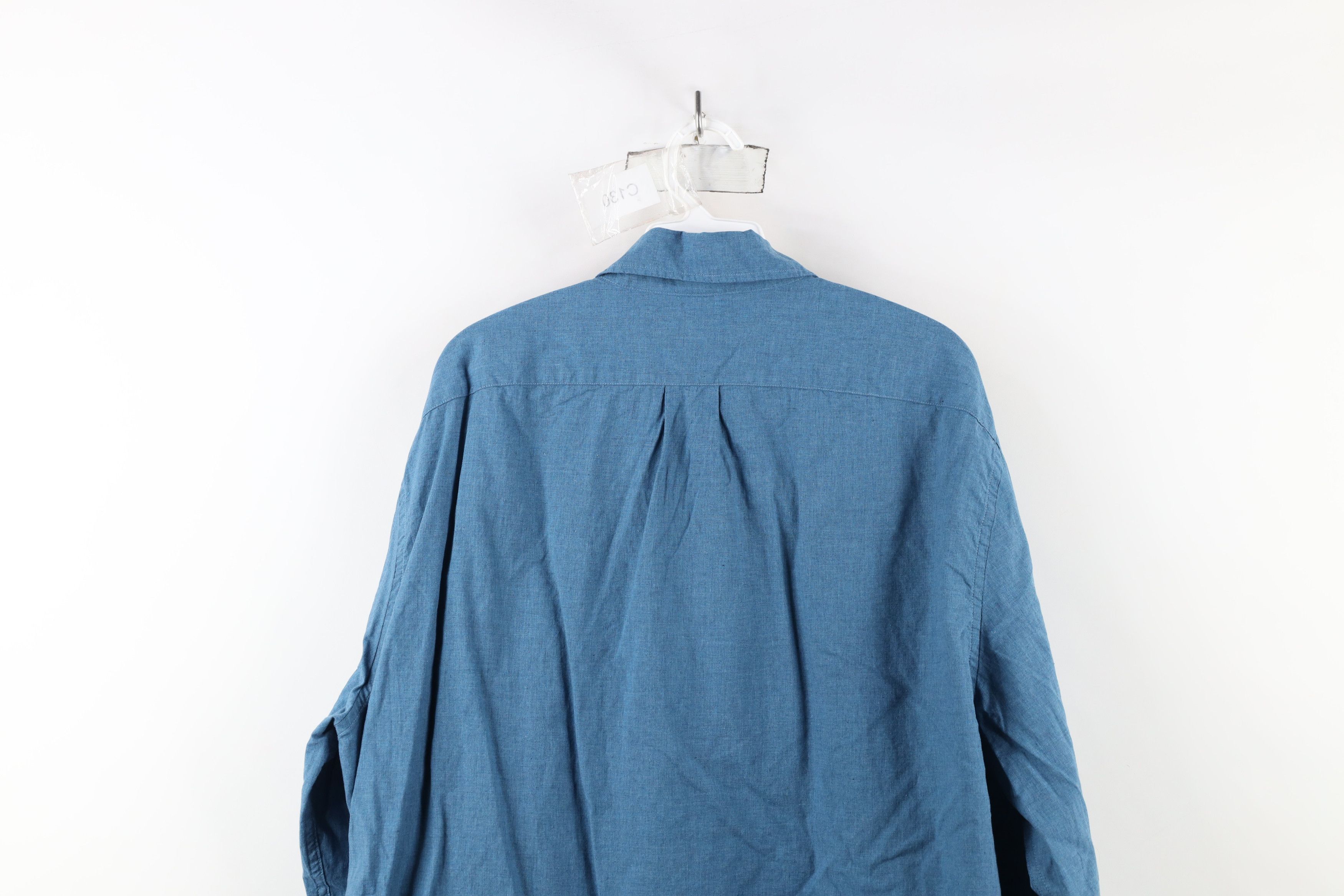 J.Crew × Vintage New J Crew Cotton Heathered Chambray Button Down Shirt Blue Size US XL / EU 56 / 4 - 12 Thumbnail