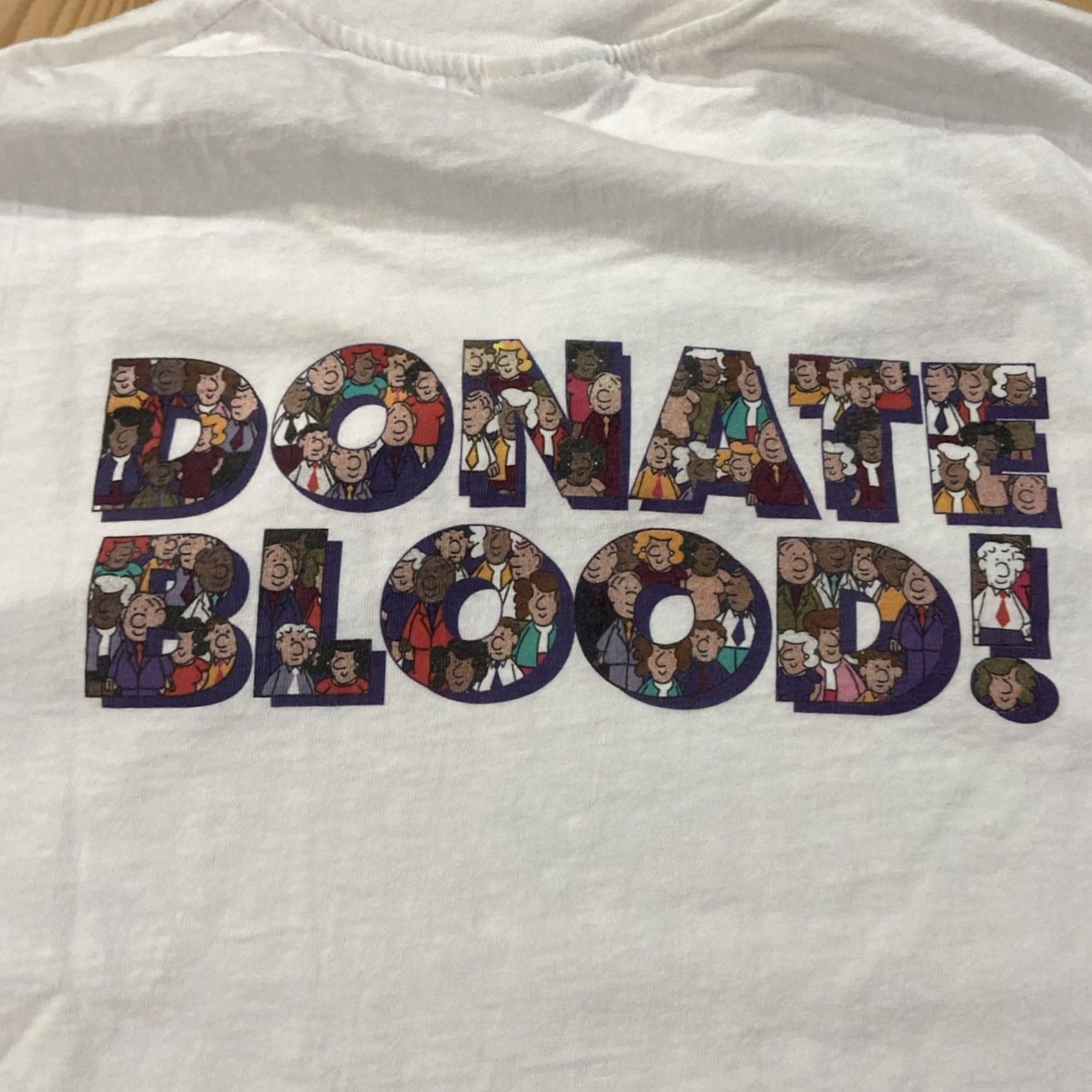 Hanes VINTAGE Donate Blood T-Shirt Hanes White Cartoon Peanuts Size L Mens Boys Peanuts Style Spellout 90s Size US L / EU 52-54 / 3 - 2 Thumbnail