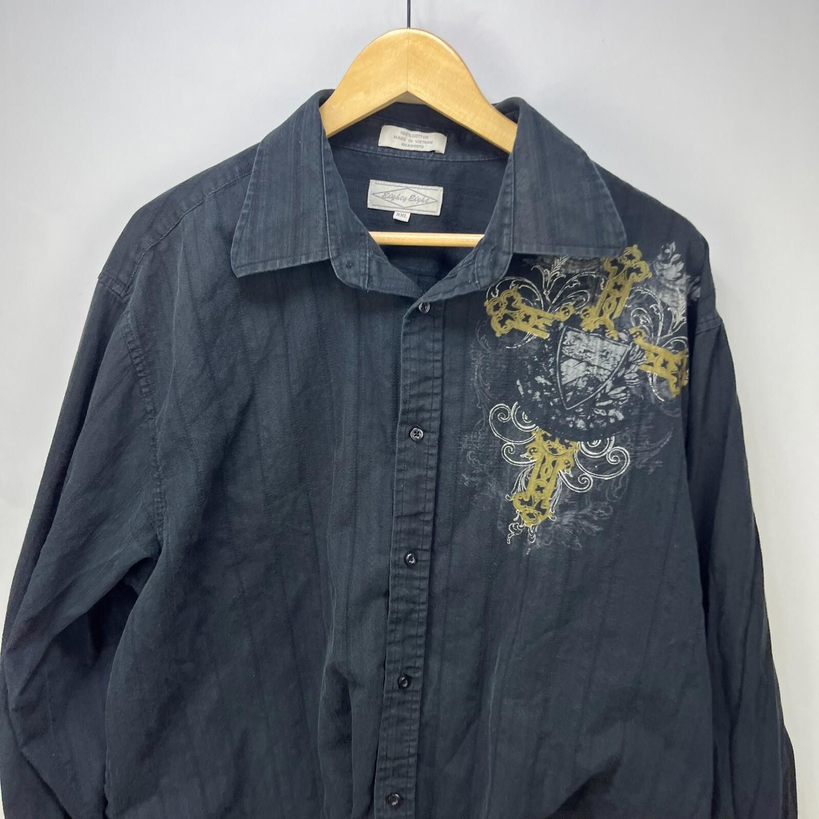 Vintage Vintage Cross MMA Y2K Affliction Button-Up Shirt 2XL Size US XXL / EU 58 / 5 - 6 Thumbnail