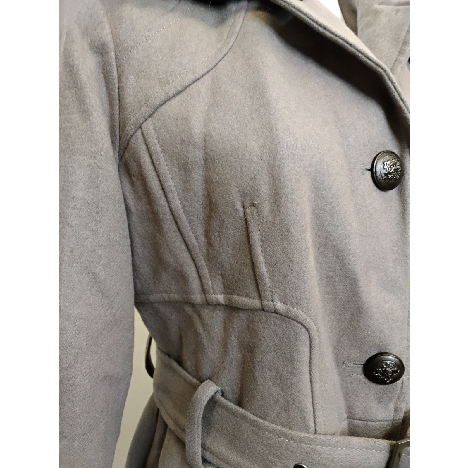 Guess Guess Pea Coat Women's M Taupe Wool Blend Belted Y2K Size M / US 6-8 / IT 42-44 - 11 Thumbnail