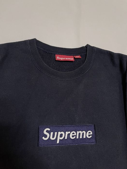 Supreme Box Logo Crewneck FW18 - Navy