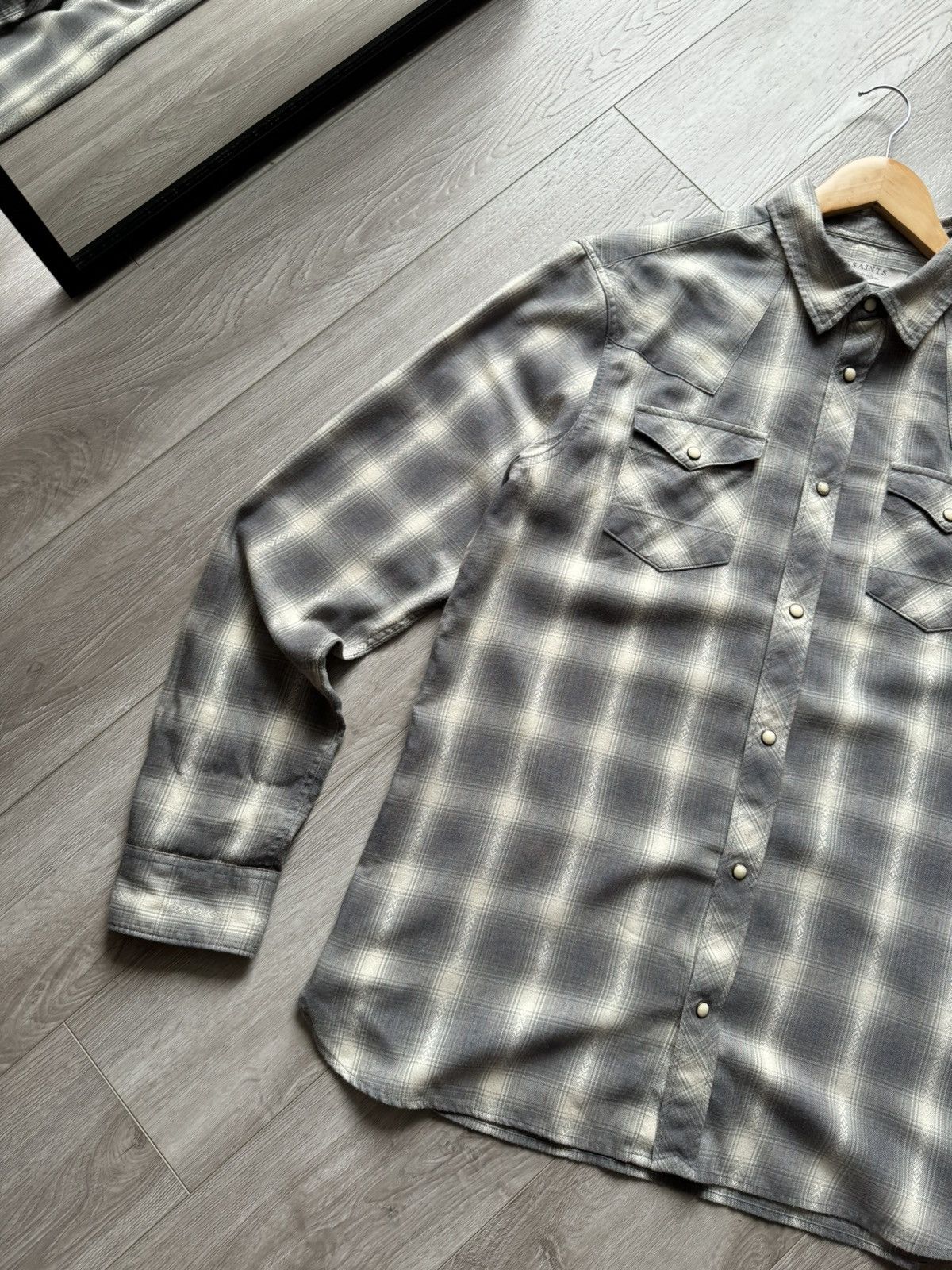 Allsaints × Vintage Vintage All Saints Western Style Kearne LS Shirt Size US L / EU 52-54 / 3 - 2 Thumbnail