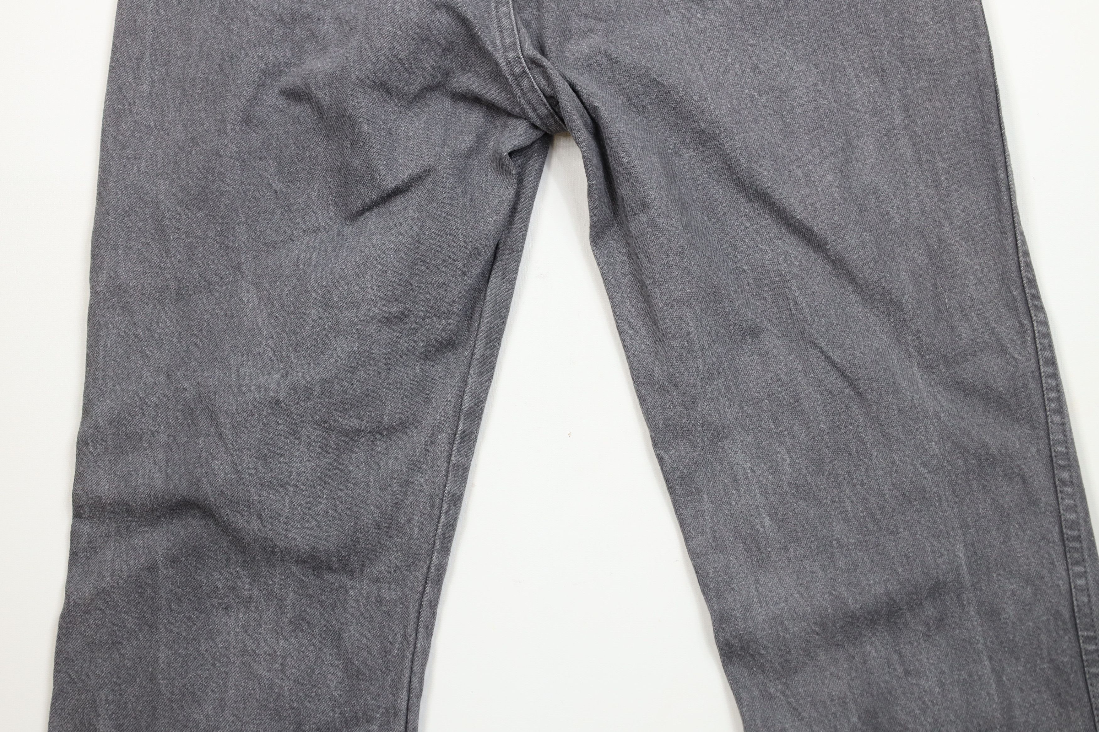 Lands' End × Vintage Vintage 90s Lands End Rigger Denim Jeans Gray Cotton USA Size US 36 / EU 52 - 11 Thumbnail