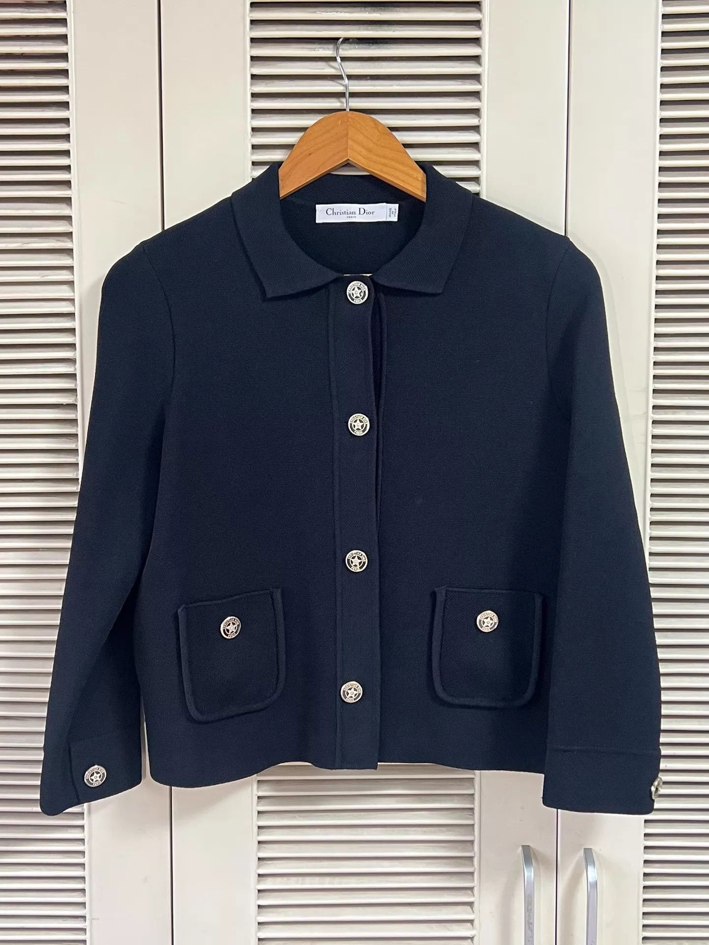 Dior Dior black knit short jacket oversized star button FR38 Size S / US 4 / IT 40 - 1 Thumbnail