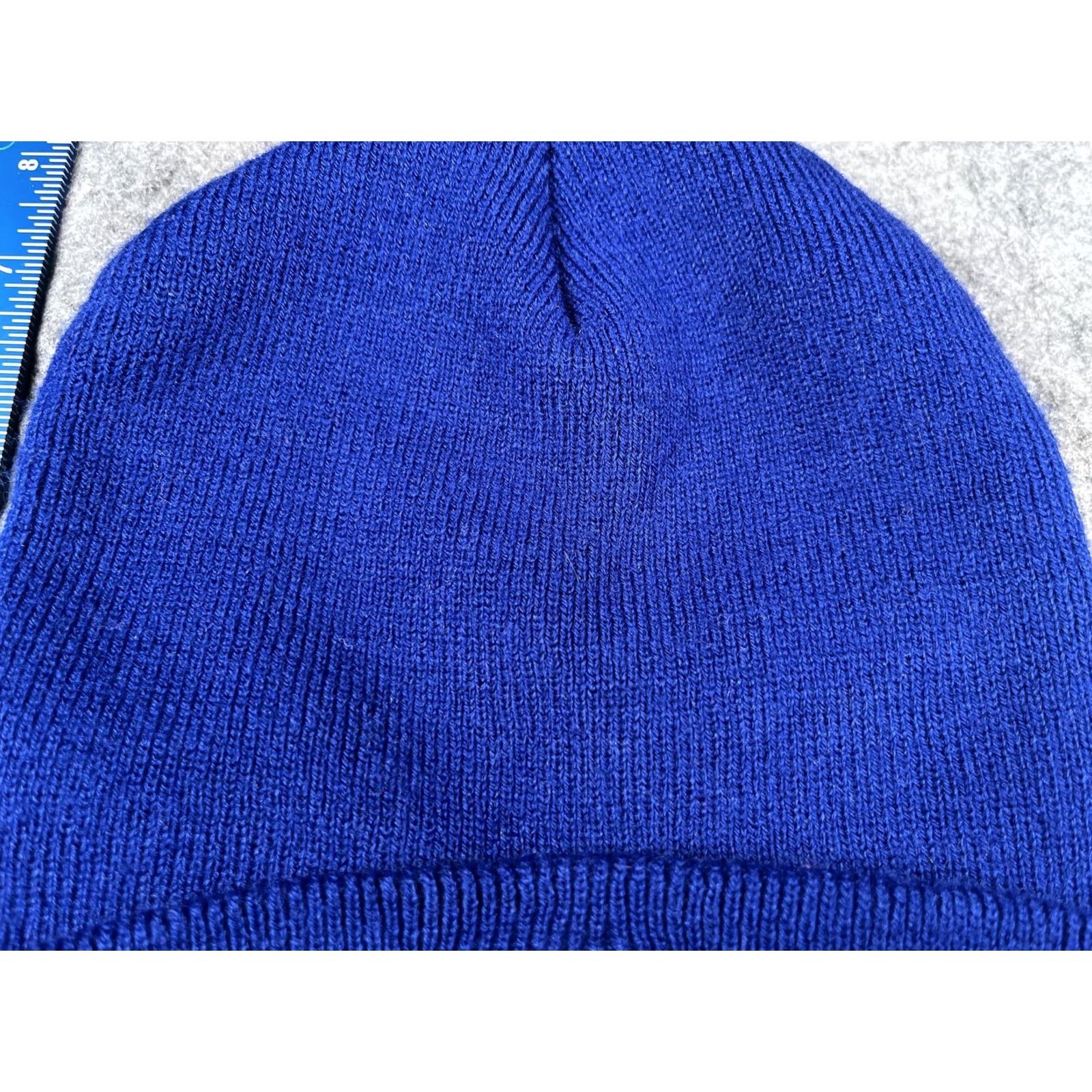 Port & Company Port & Company Beanie Hat Mens One Size Blue Y Logo Knit Winter Stretch Solid Acrylic Size ONE SIZE - 3 Thumbnail
