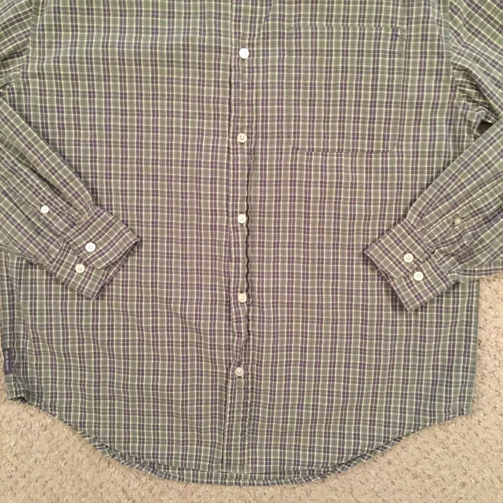 Old Navy Old Navy Button-Up Shirt Mens Large Green Plaid Long Sleeve Size US L / EU 52-54 / 3 - 4 Thumbnail