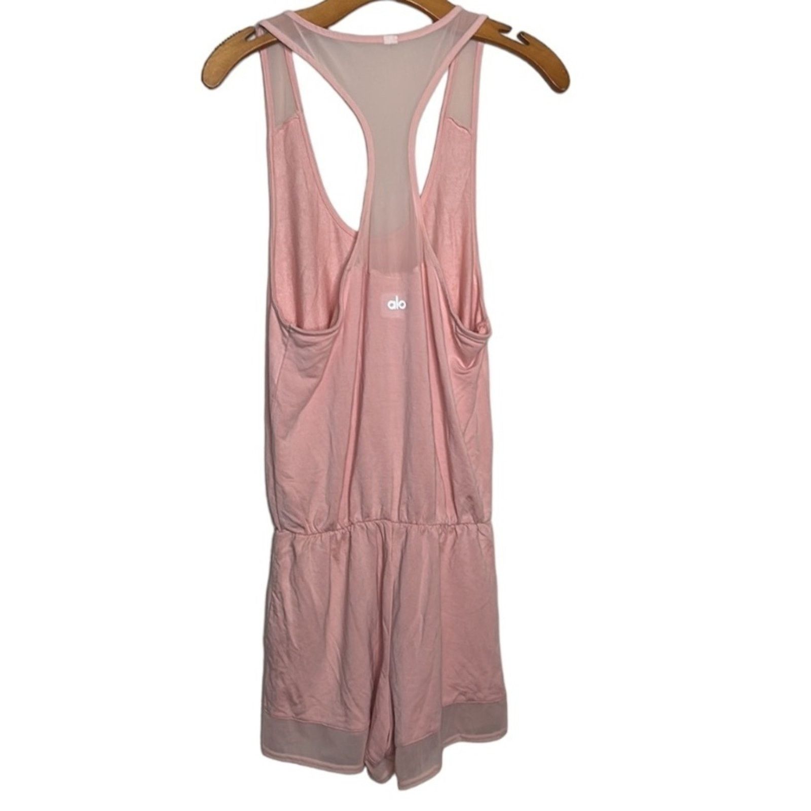 Alo Yoga Revolve Alo Yoga Tranquility Romper in Shell (Peach) Size L Size 31" - 7 Thumbnail