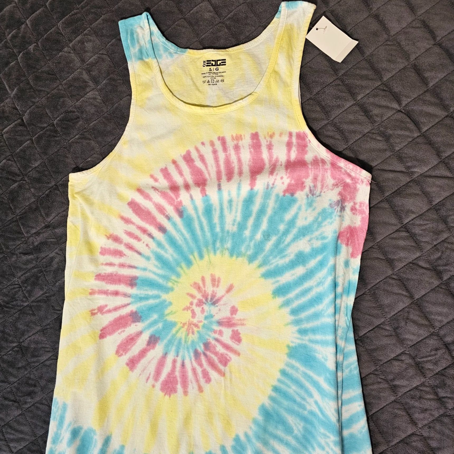 Vintage VINTAGE On Edge Neon Yellow Tie-Dye Tank Dress Size L Fringe Casual Outdoor Womens Size L / US 10 / IT 46 - 6 Thumbnail