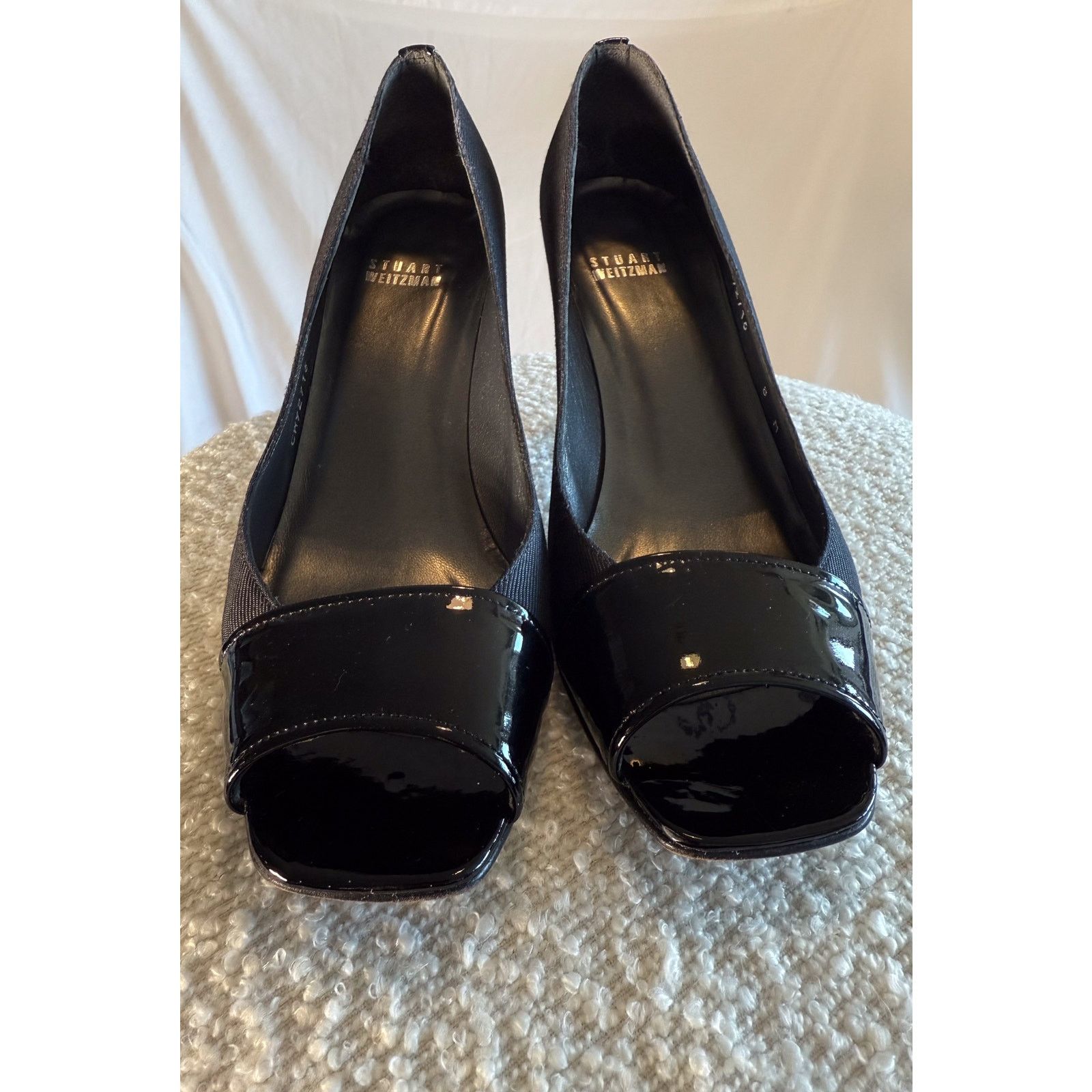 Stuart Weitzman Stuart Weitzman Black Peep Toe Heels Size 8M – Made in Spain Size US 8 / IT 38 - 2 Thumbnail