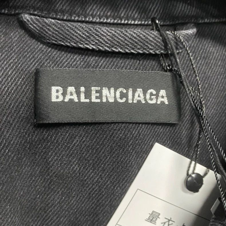 Balenciaga Balenciaga Black Green Logo Denim Jacket-2505 Size US L / EU 52-54 / 3 - 8 Thumbnail