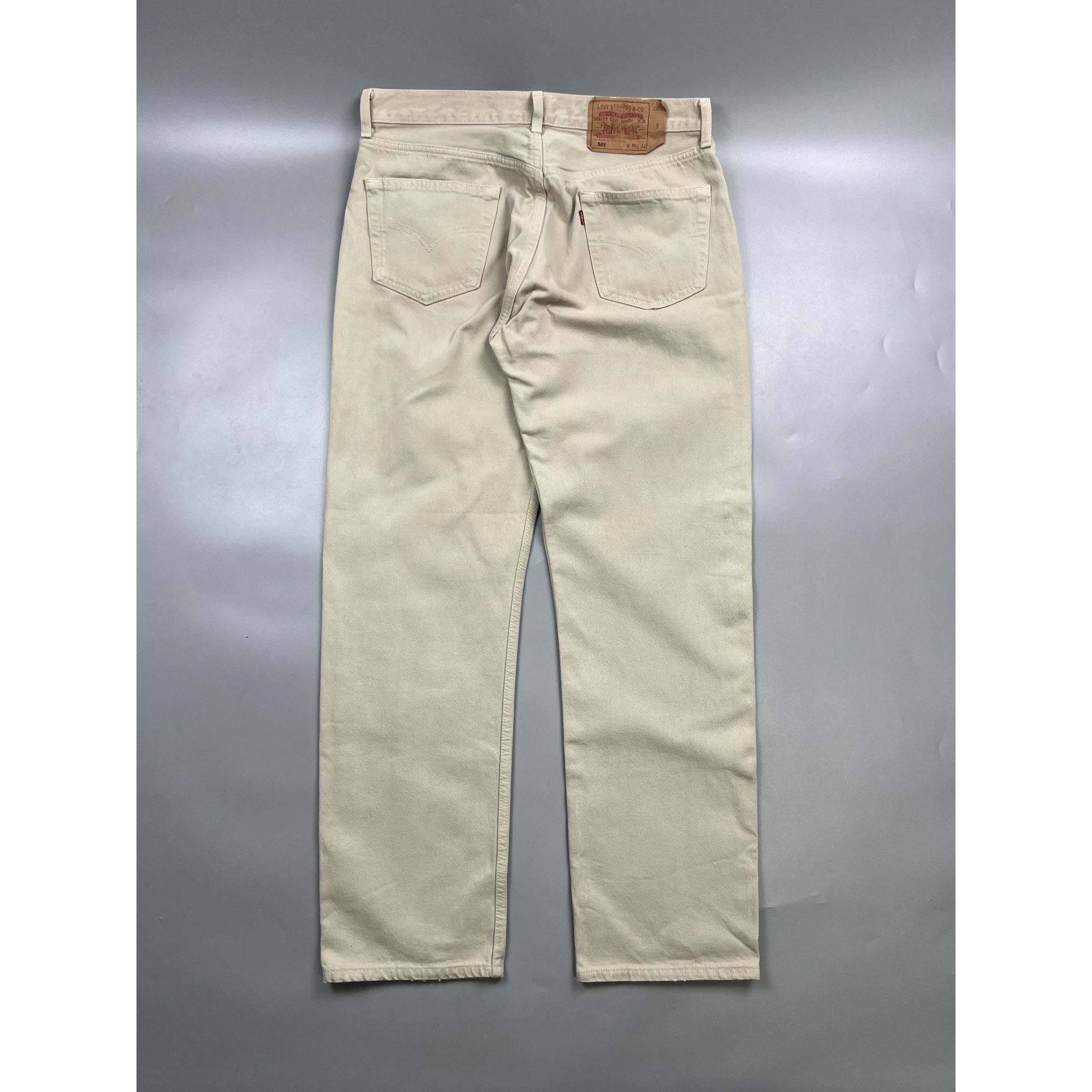 Levi's Levi’s 501 Made In USA Beige Denim Jeans Pants (Y0894) Size US 36 / EU 52 - 13 Thumbnail