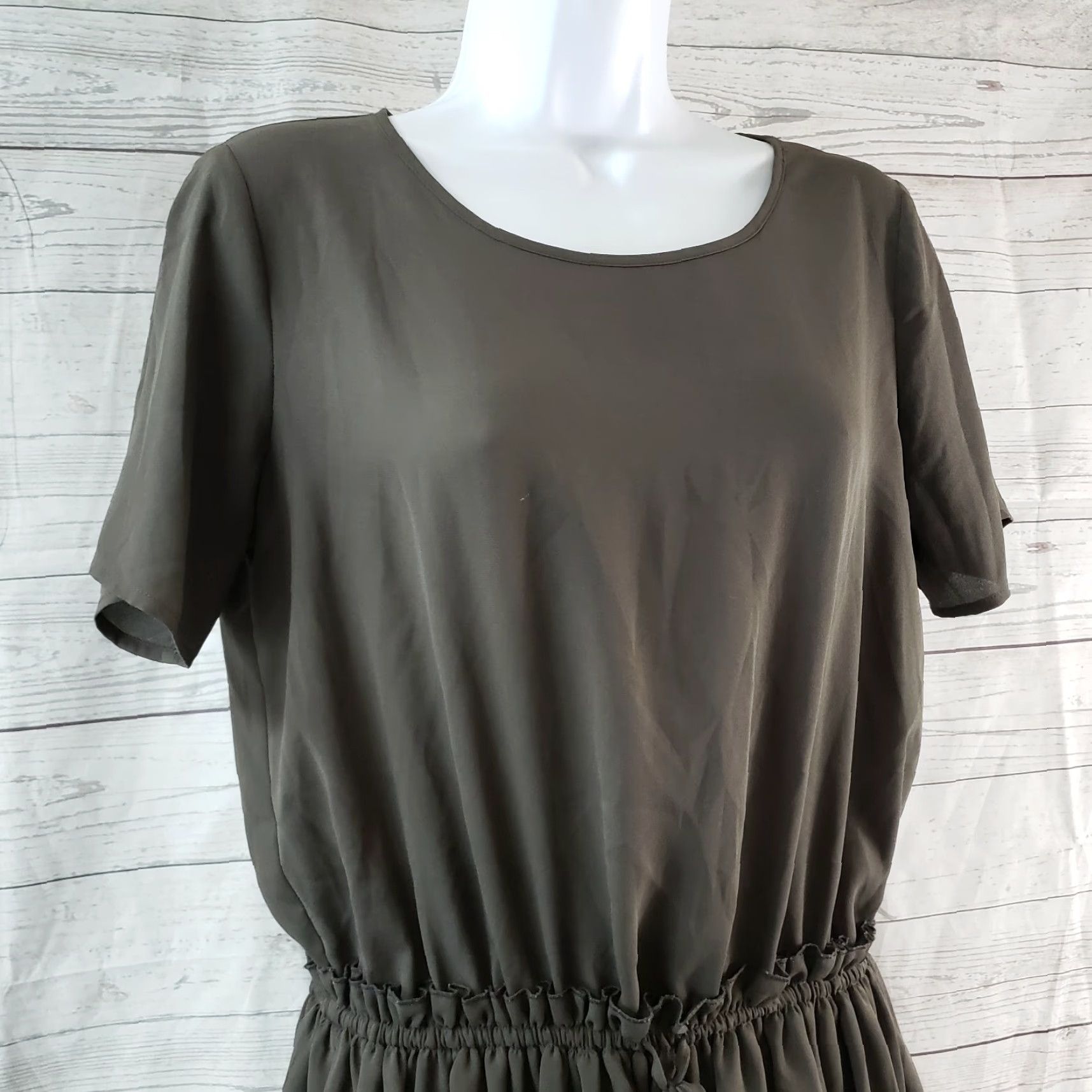 Vintage Pleione Womens Blouse Shirt XS Gray Short Sleeve Peplum Solid Size XS / US 0-2 / IT 36-38 - 2 Thumbnail