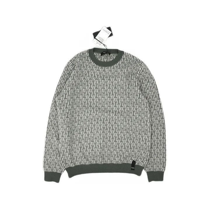 Fendi Green Logo Long Sleeve Sweater for Men -2507