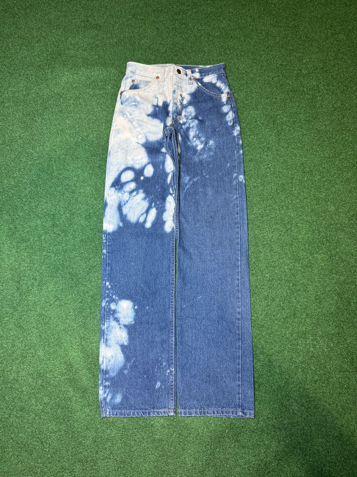 Lee × Vintage VTG 70s INSANE Lee Rider Talon Zip Slim Bleached Jeans Size US 26 / EU 42 - 1 Thumbnail