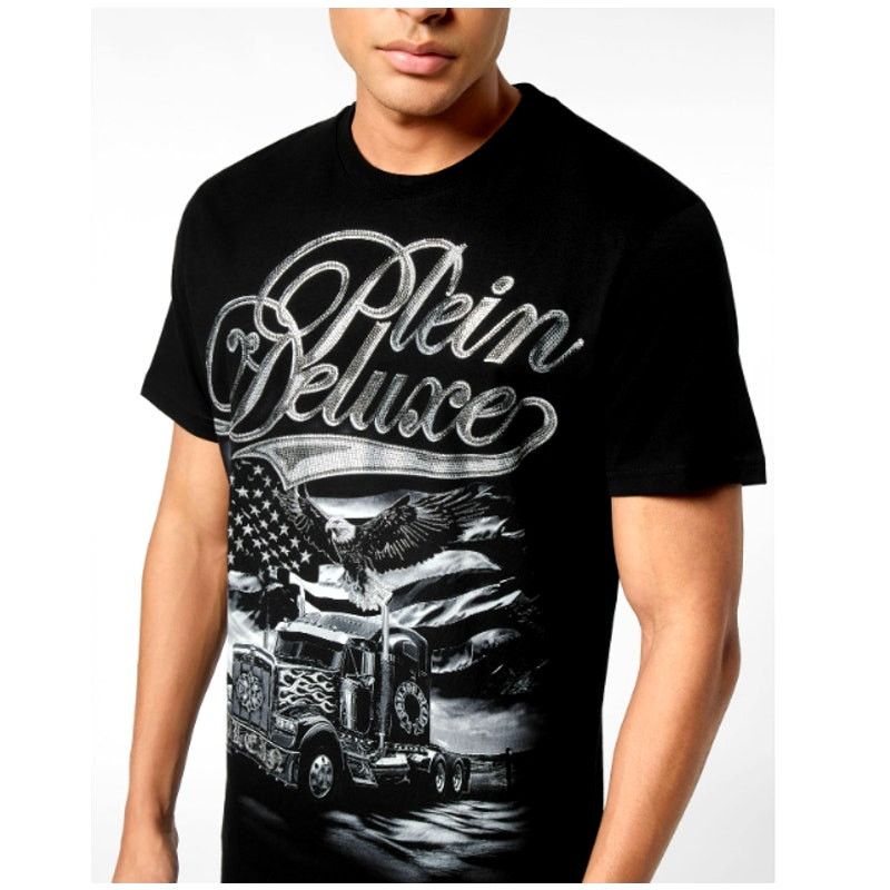 Philipp Plein Philipp Plein Black Plein Truck Stones Round Neck T-Shirt XL Size US XL / EU 56 / 4 - 12 Thumbnail