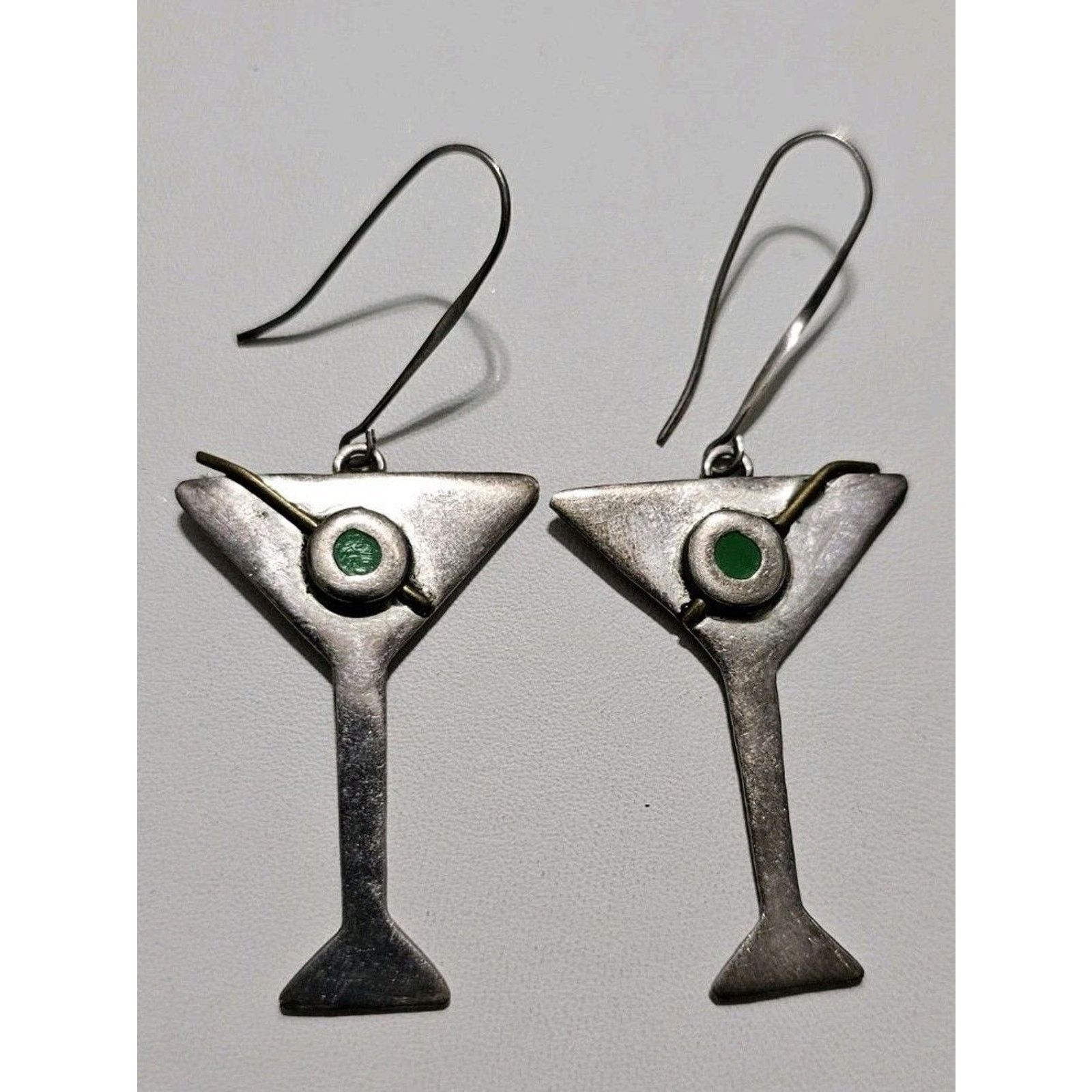Other Vintage Harvey Mexico Taxco 925 Martini Dangle Earrings Size ONE SIZE - 1 Thumbnail